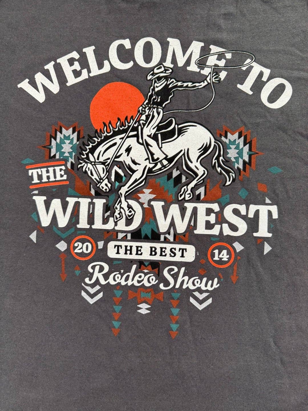 Welcome To Wild West Western Graphic Tee: Charcoal Gray