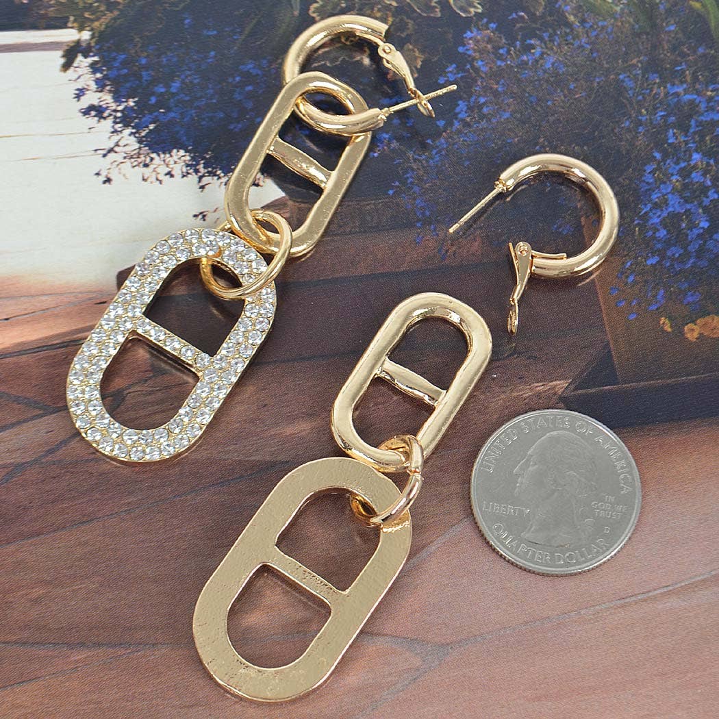 Hoop & Huggie Sparkling Rhinestone Earrings