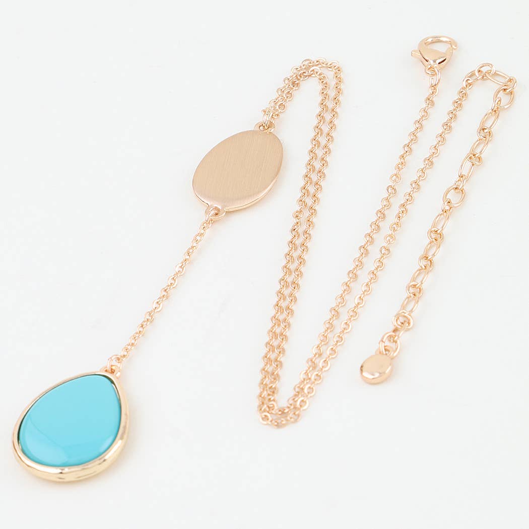Double Pendant Drop Chain Necklace