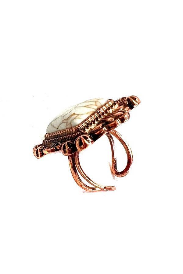 WESTERN CUFF RING: WHITE