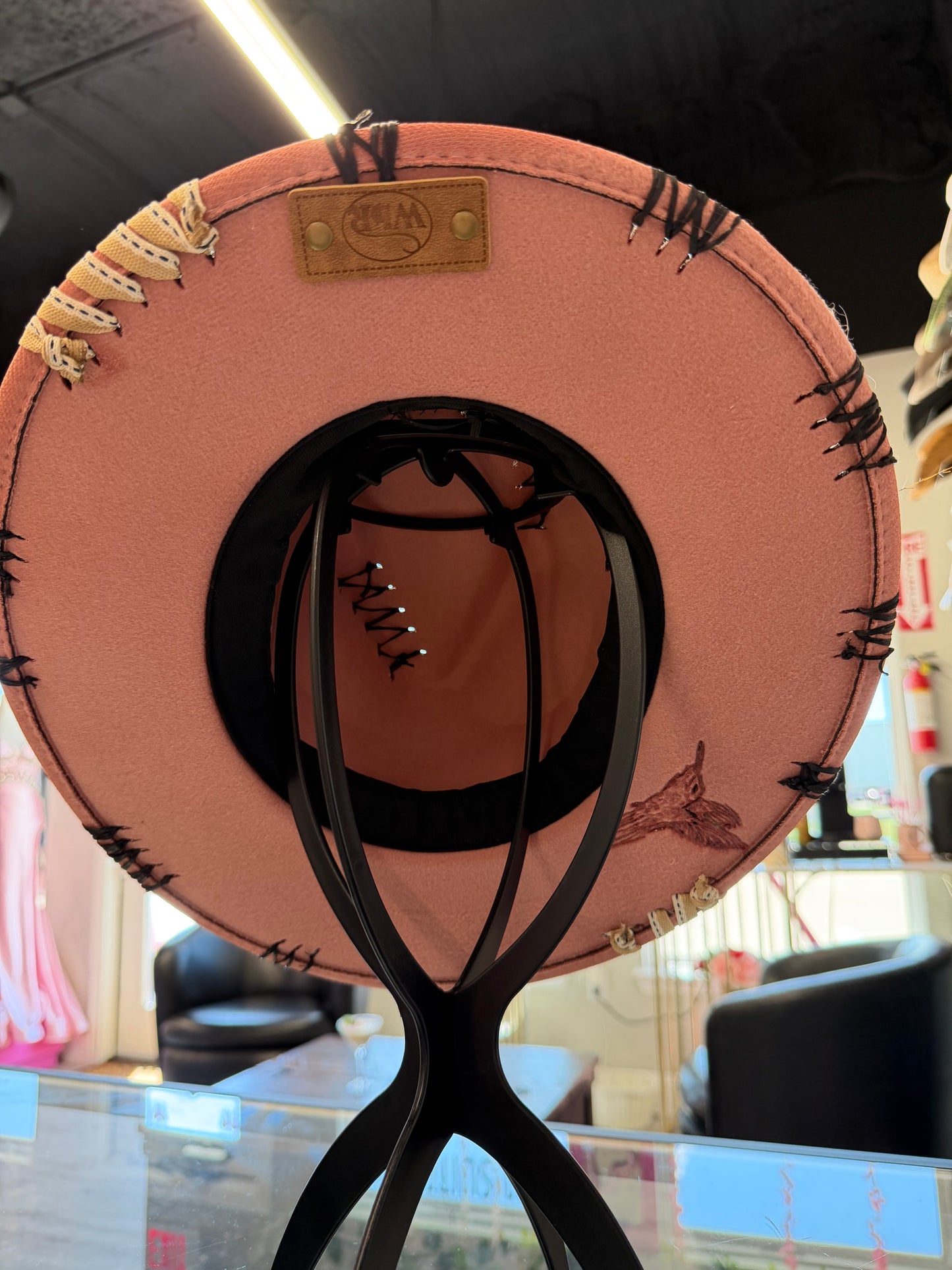 Pink custom hummingbird hat