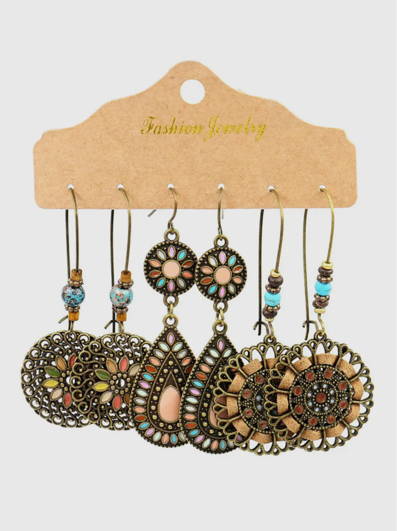 Gold Boho Retro Hollow Dangle
Earrings Set