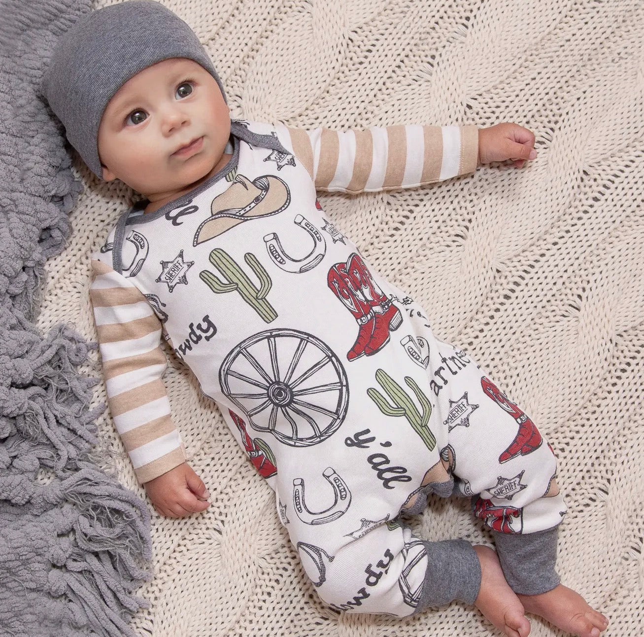 Western Cowboy Howdy Partner
Cotton Romper