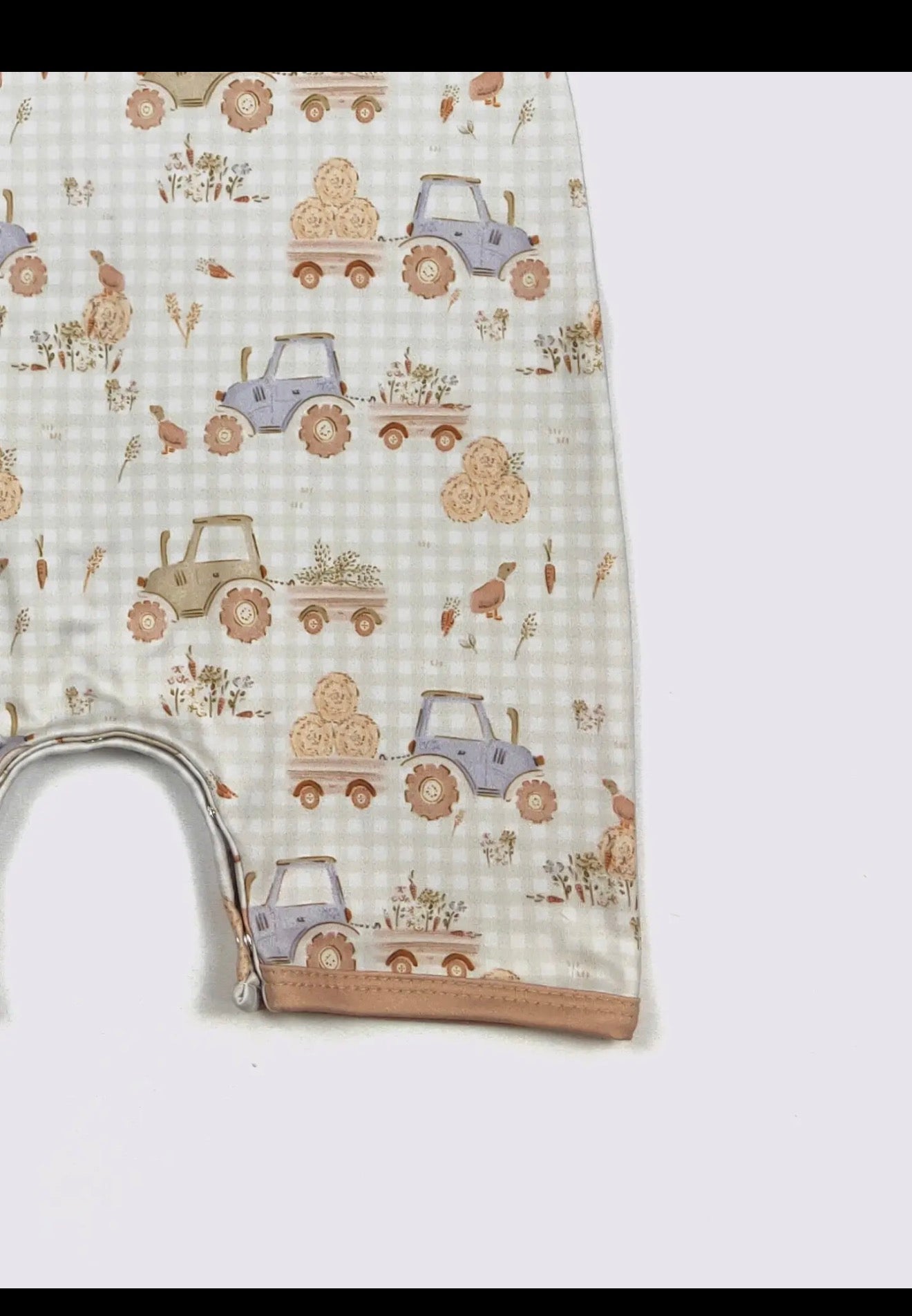 Gingham Hayride Boy Romper