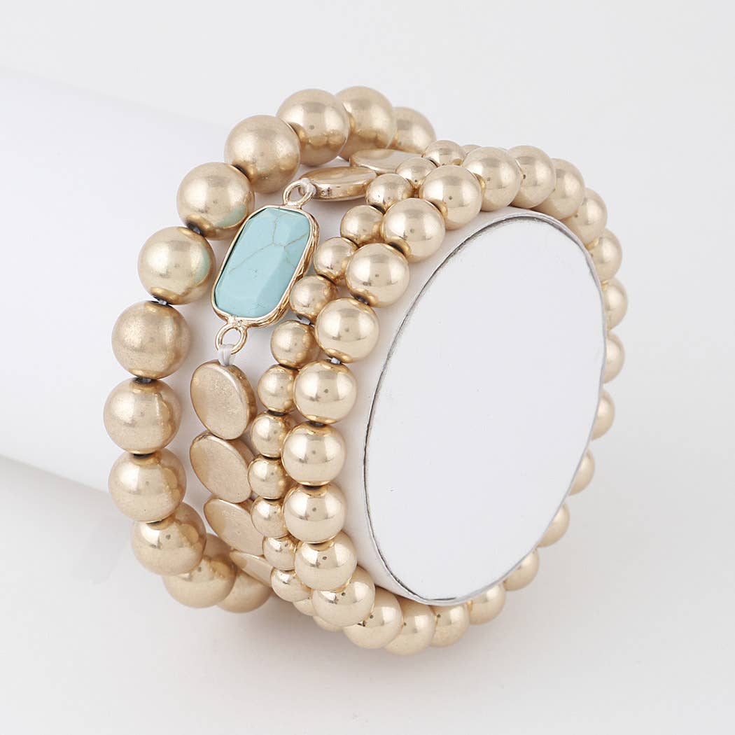 Stone Pendant Beaded Bracelet