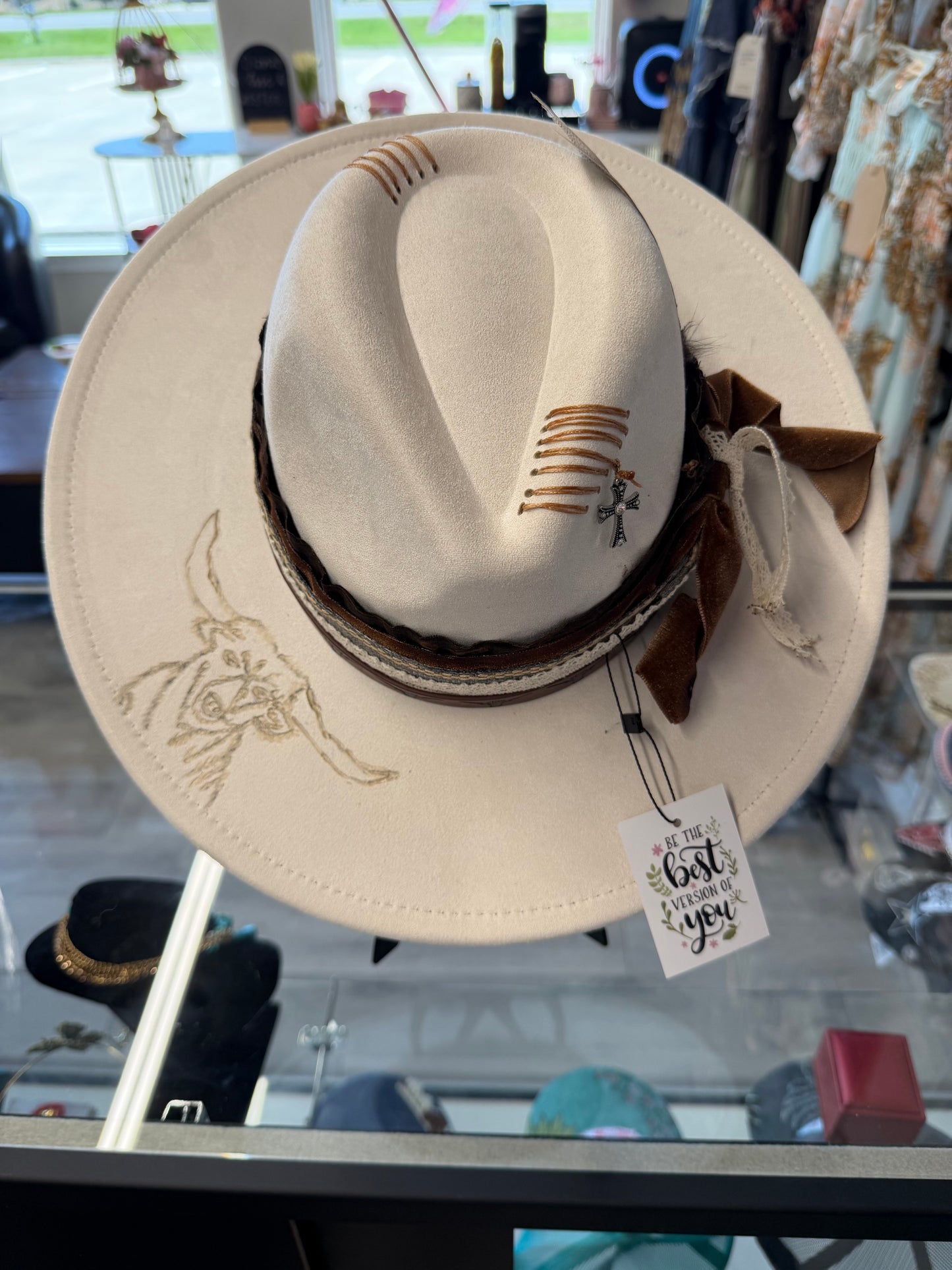 White custom western hat