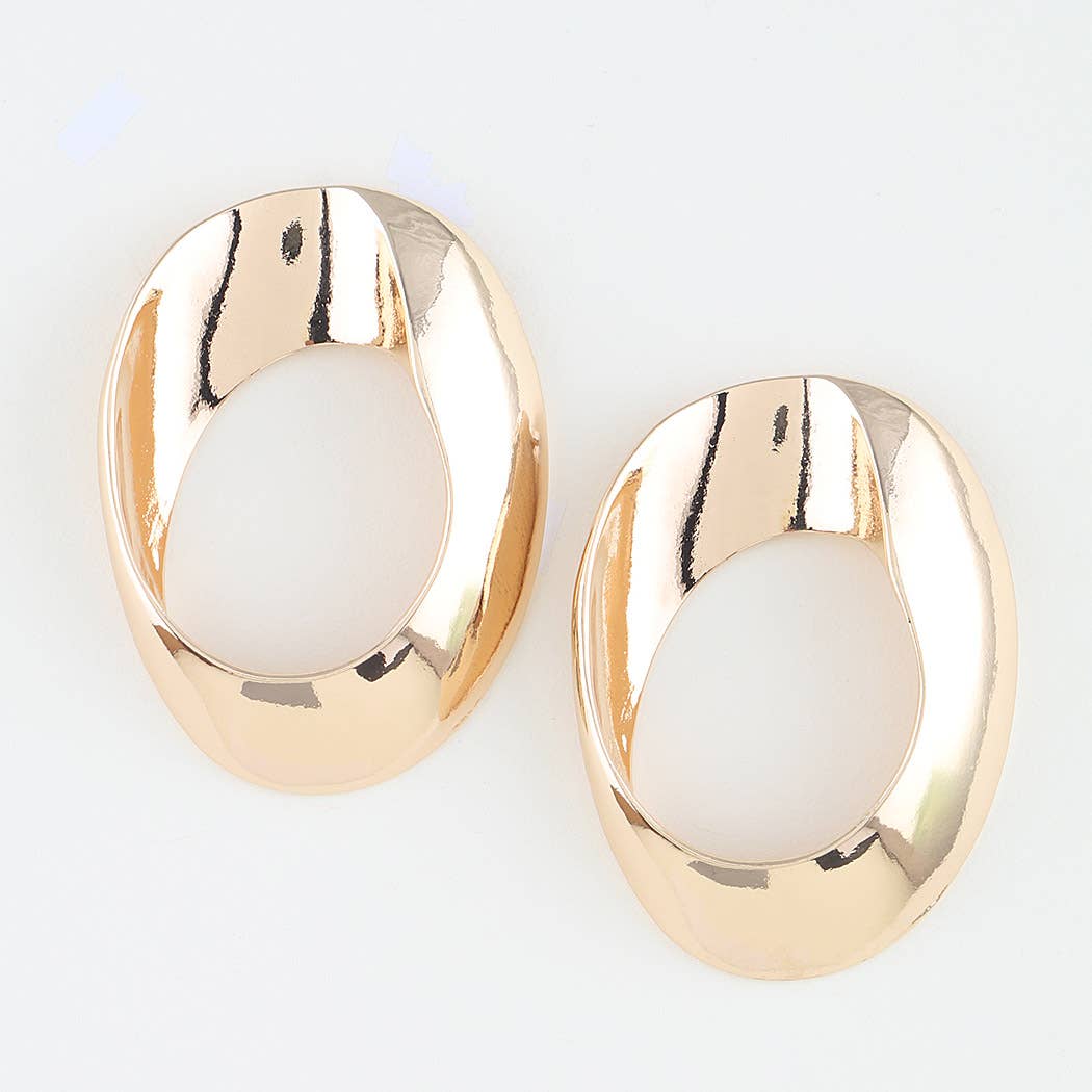 Multi Polished Twist Loop Earrings