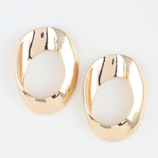 Multi Polished Twist Loop Earrings