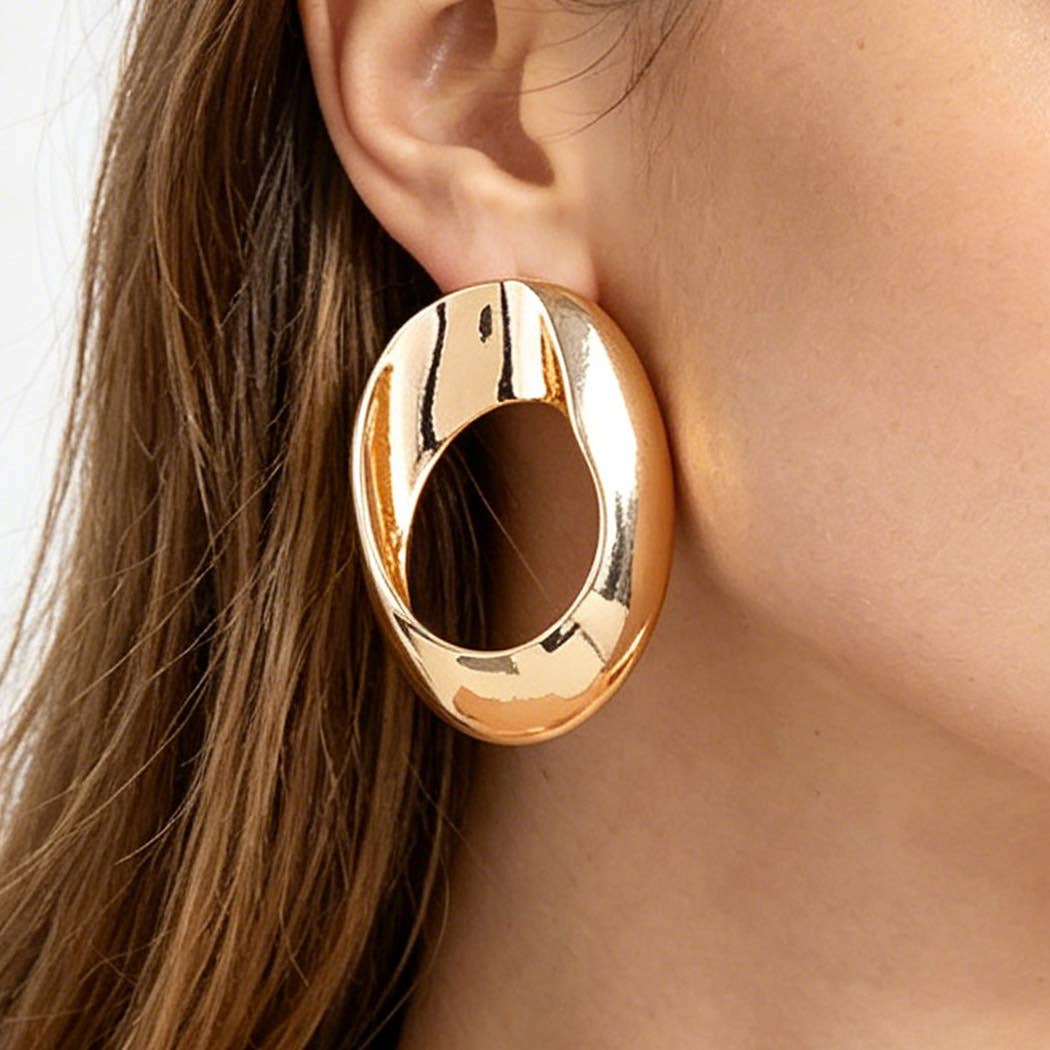 Multi Polished Twist Loop Earrings
