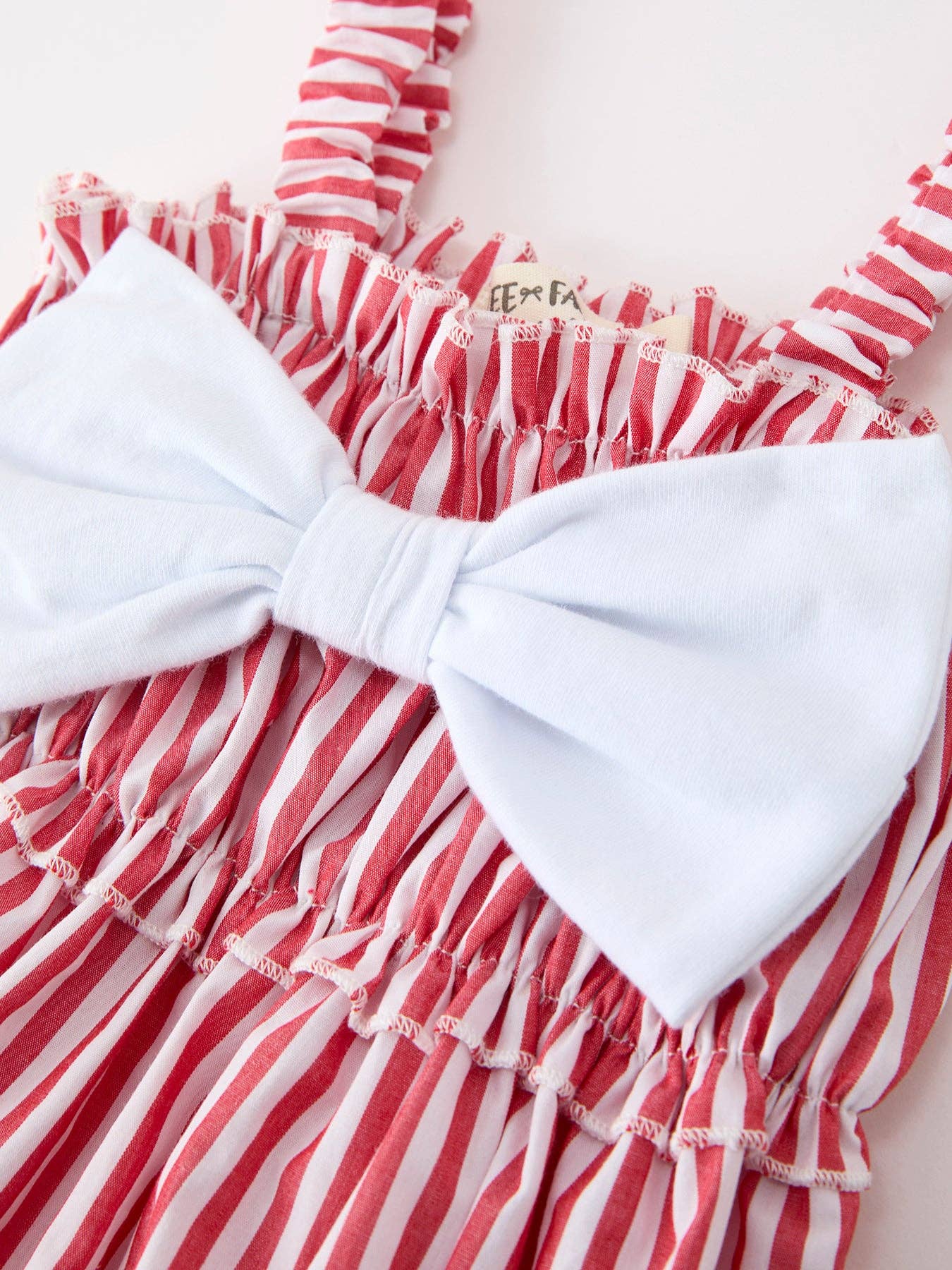 Mommy & Me Bow Stripe Baby Bubble Romper