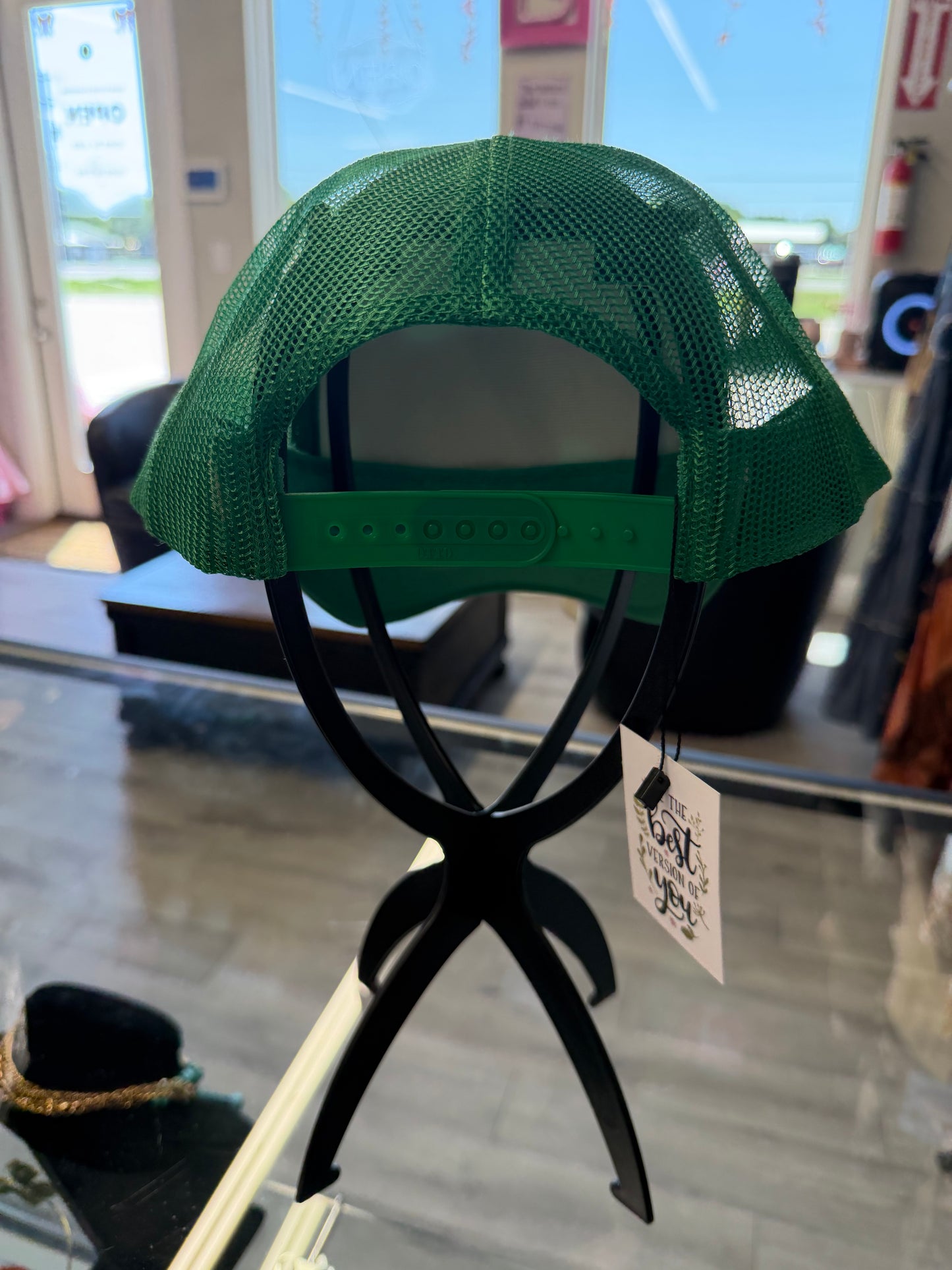 Green butterfly custom cap
