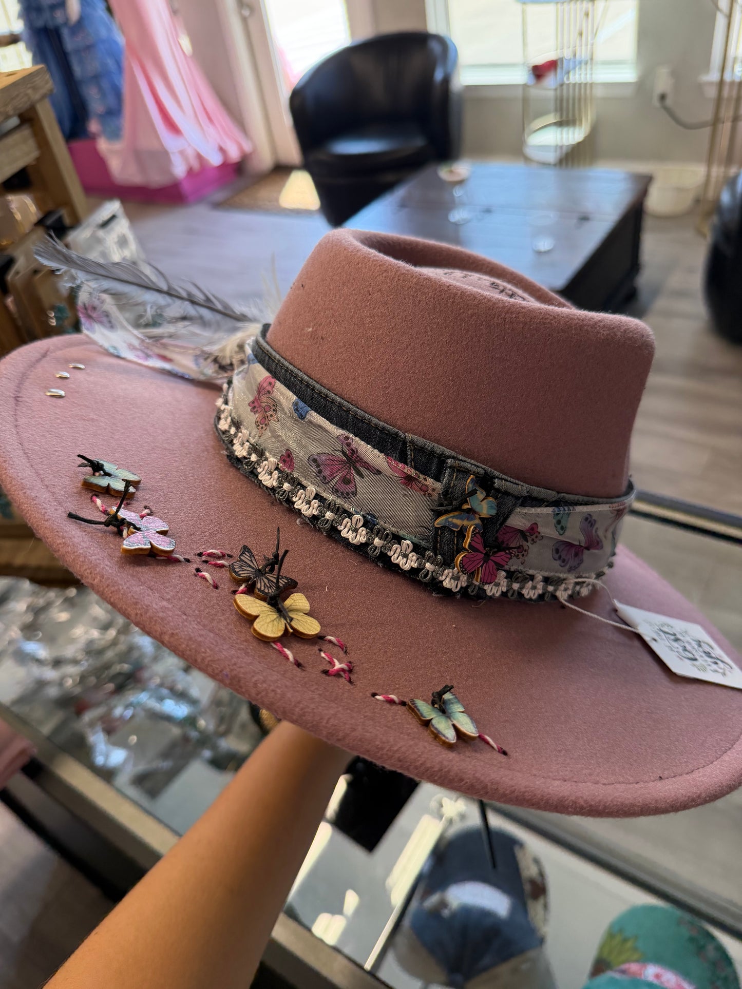 Purple butterfly custom hat