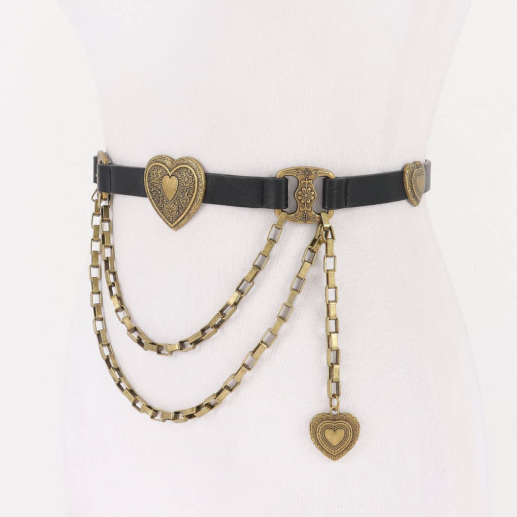 Faux Leather Multi Metal Belt