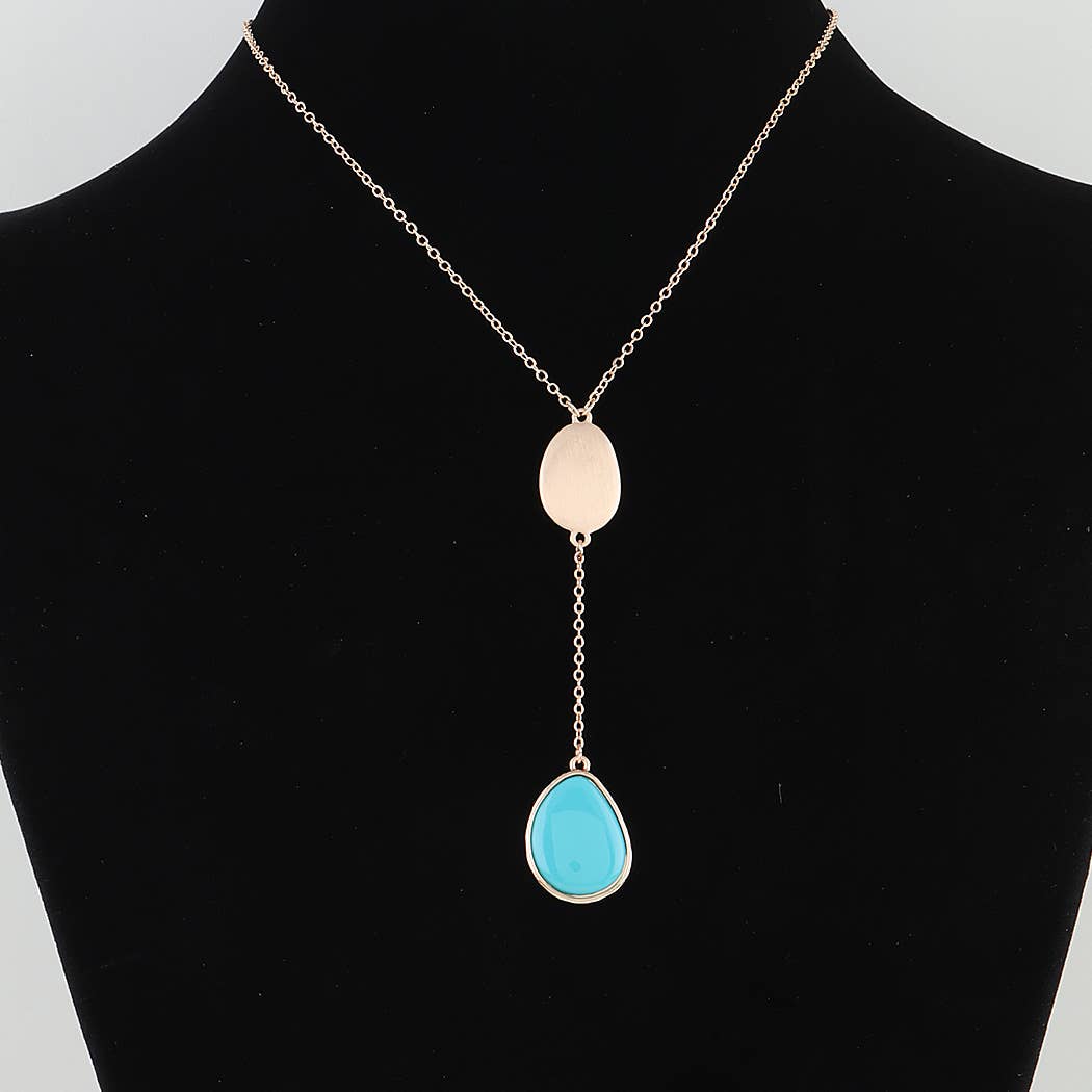 Double Pendant Drop Chain Necklace