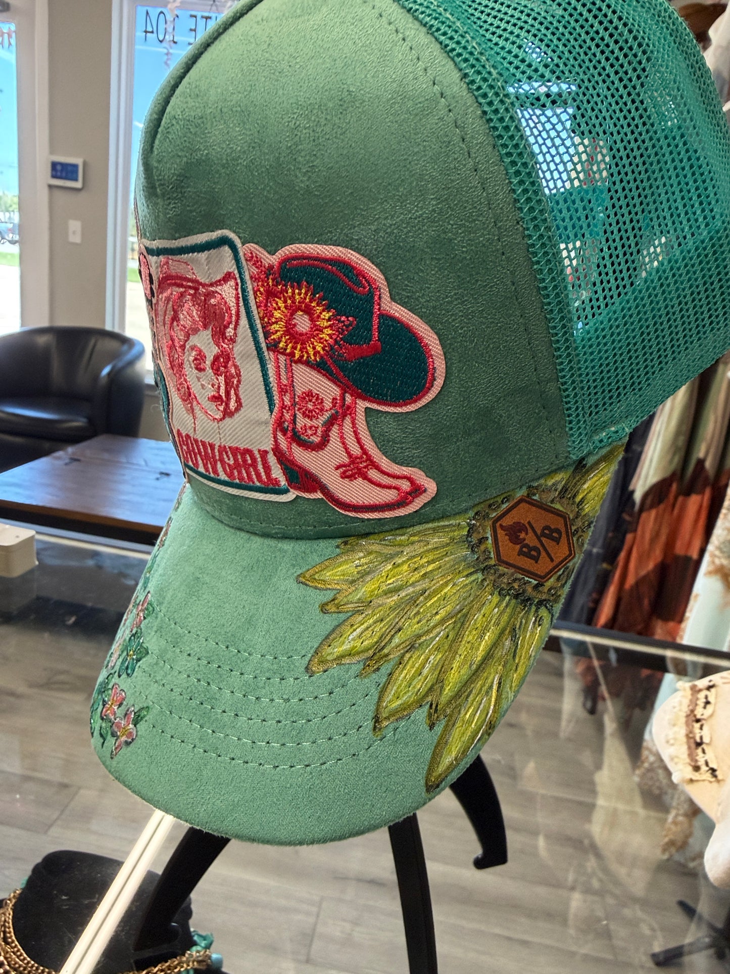 Aqua Custom Western Cap
