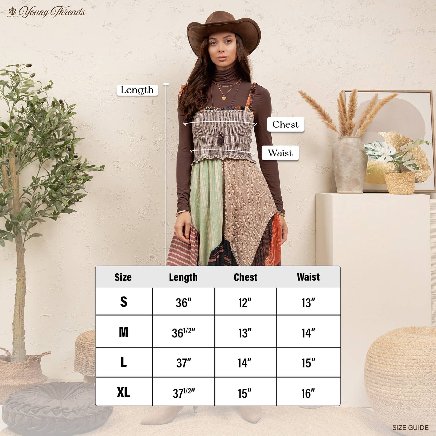 Handkerchief Hem Mid-length Dress With Patches