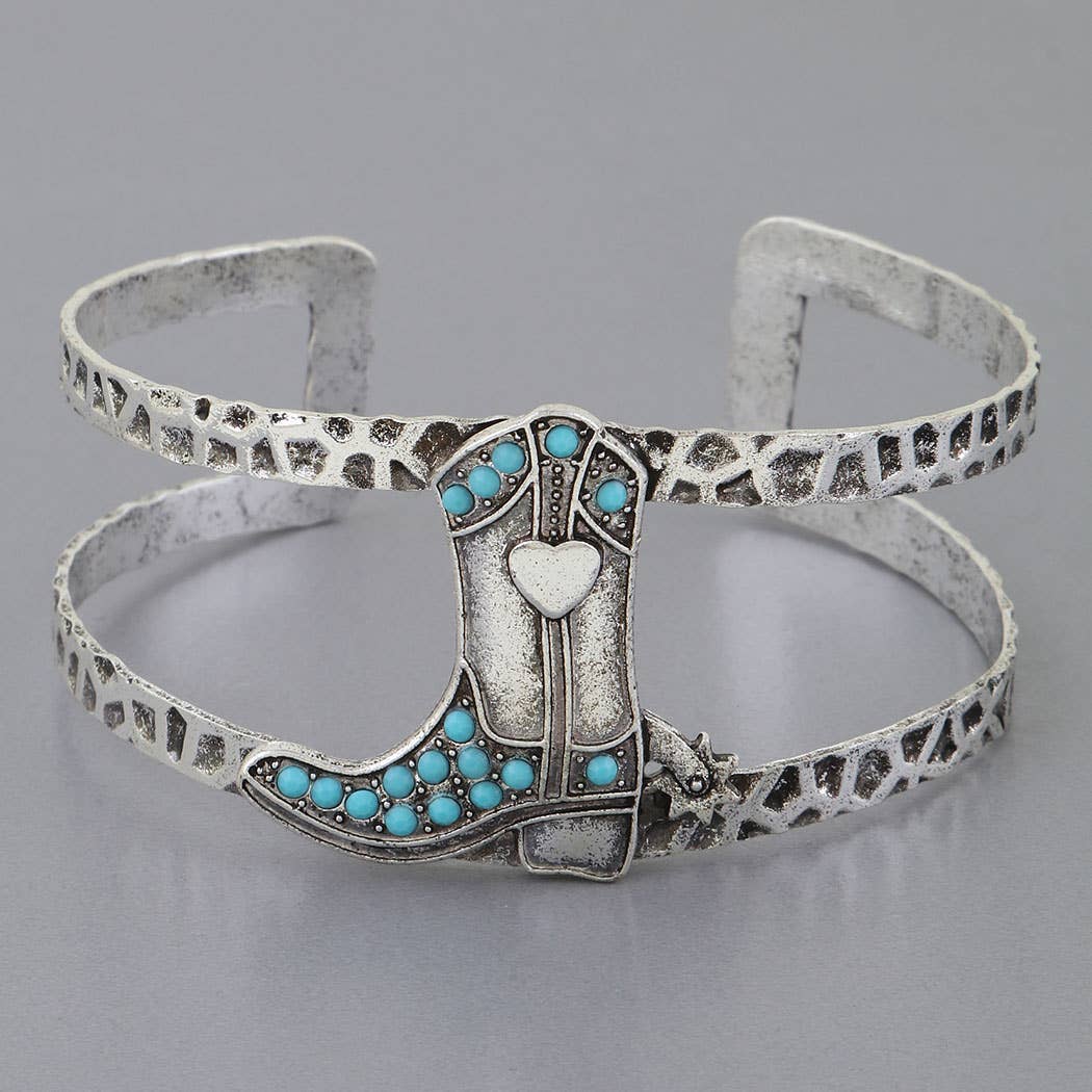 Cowgirl Boot Open Cuff Bracelet