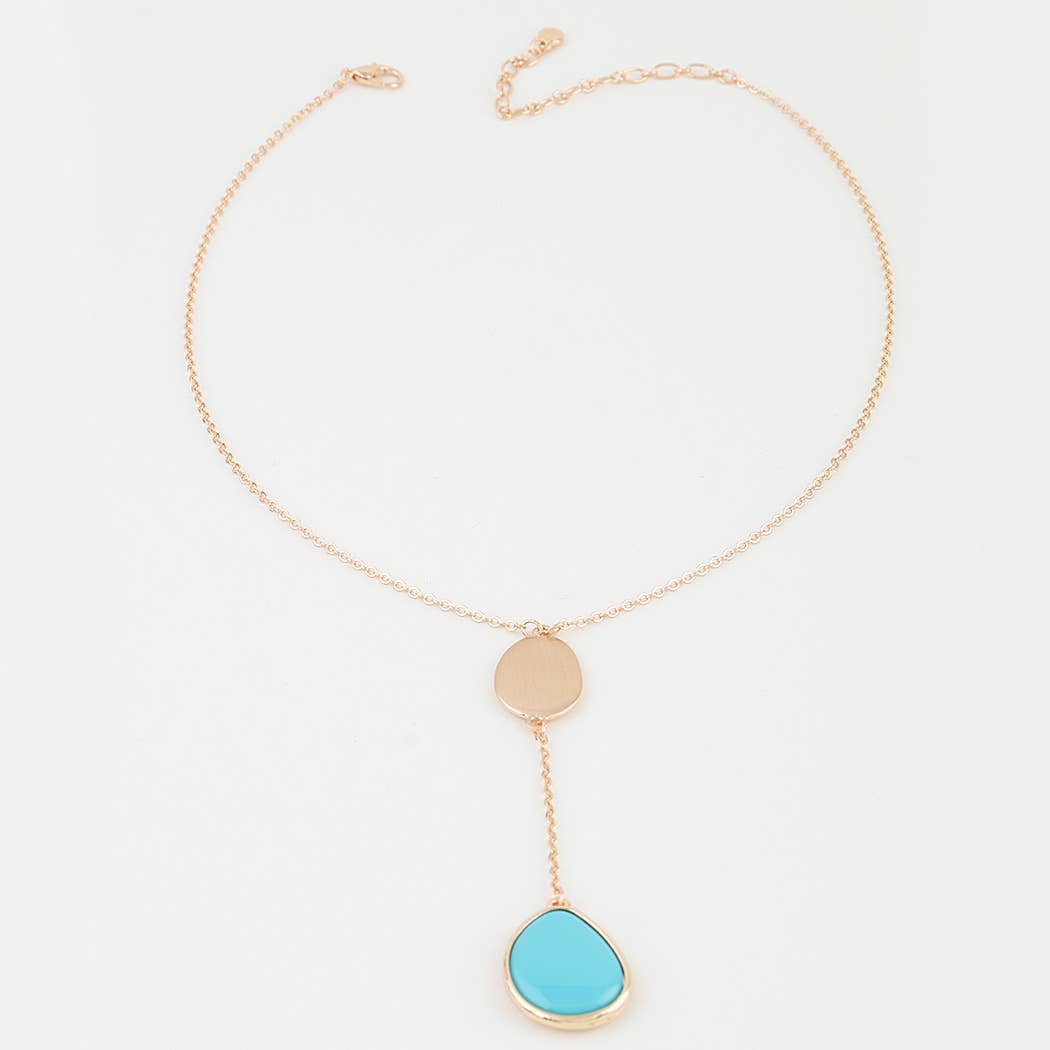 Double Pendant Drop Chain Necklace