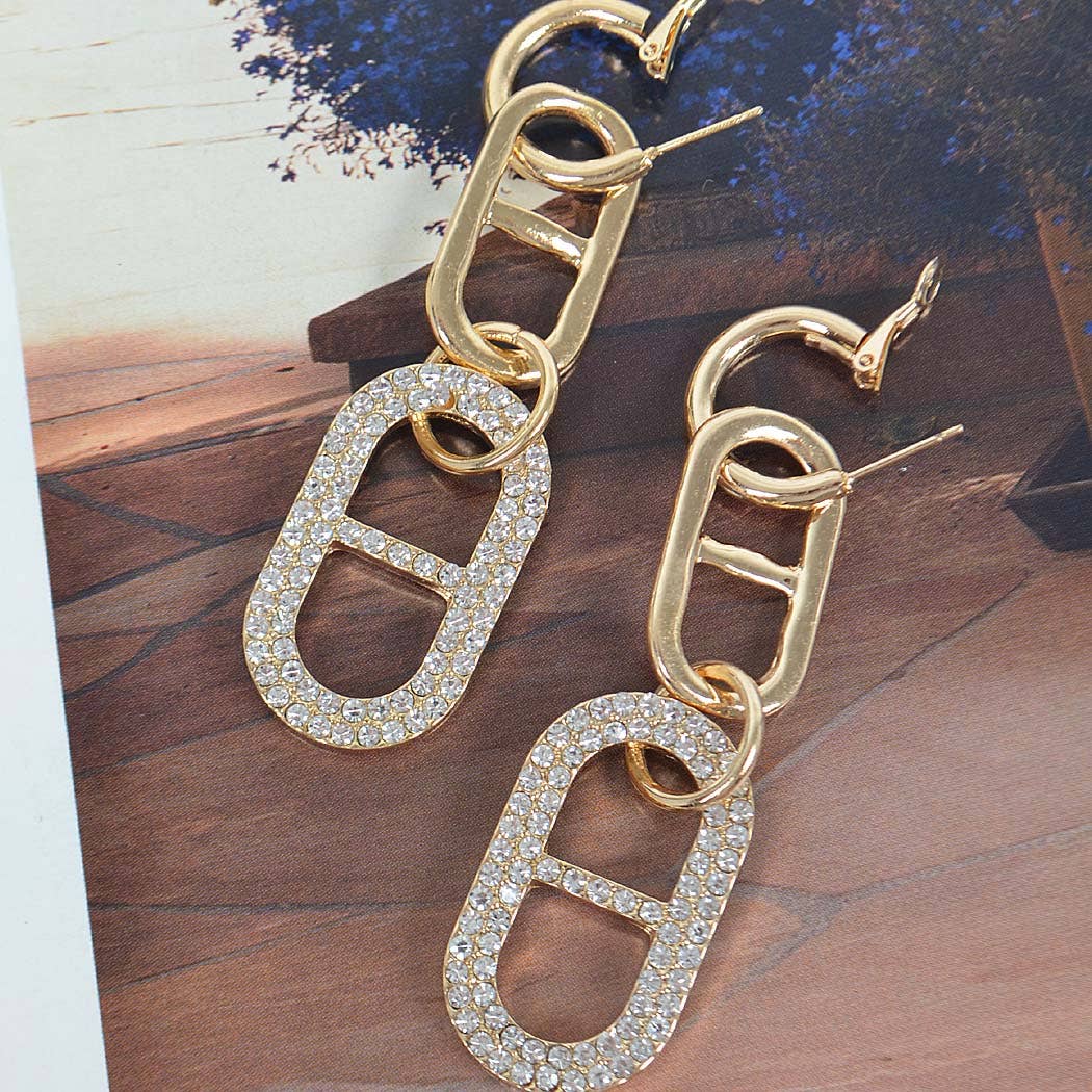 Hoop & Huggie Sparkling Rhinestone Earrings