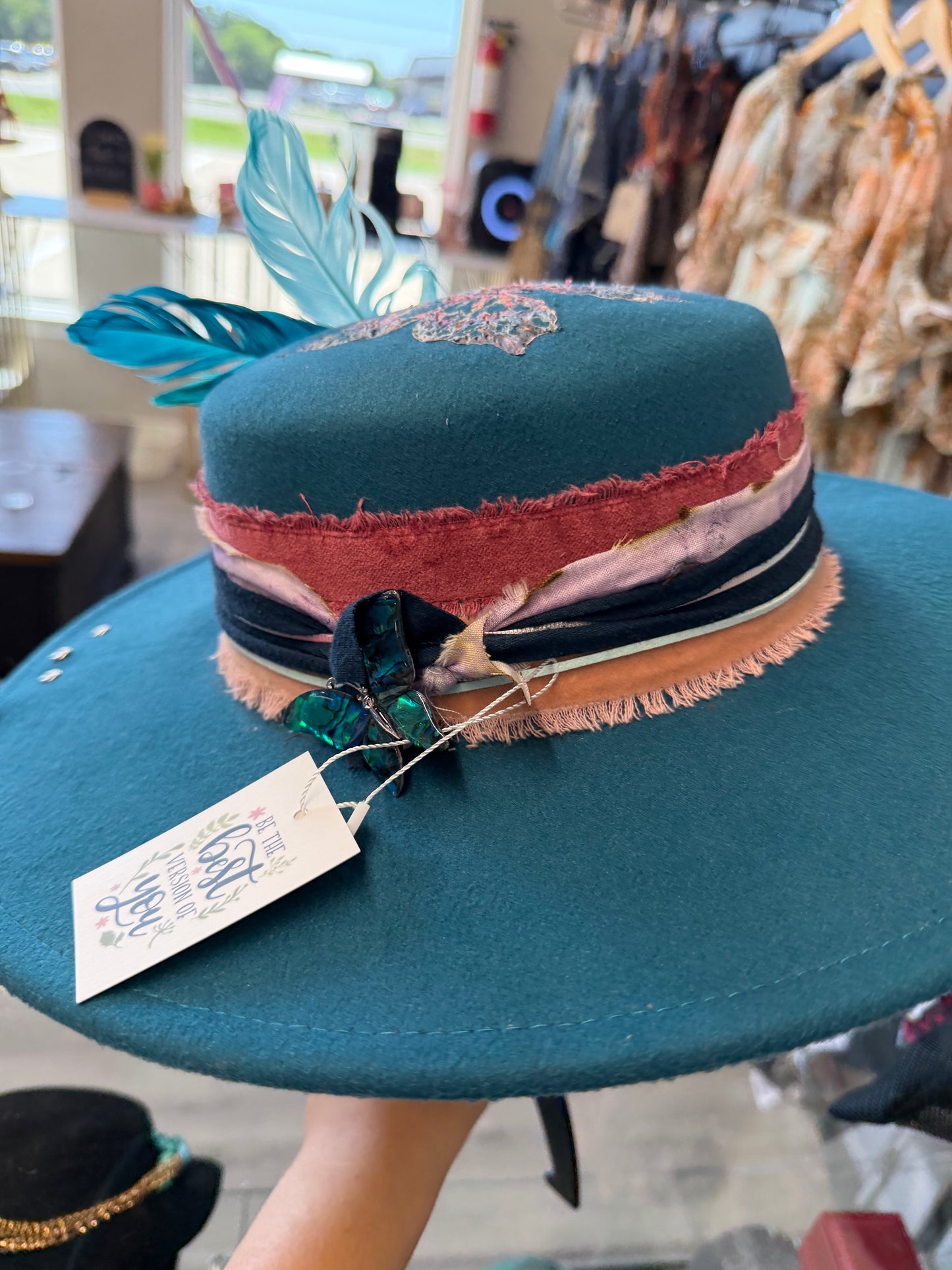 Blue butterfly custom hat ￼