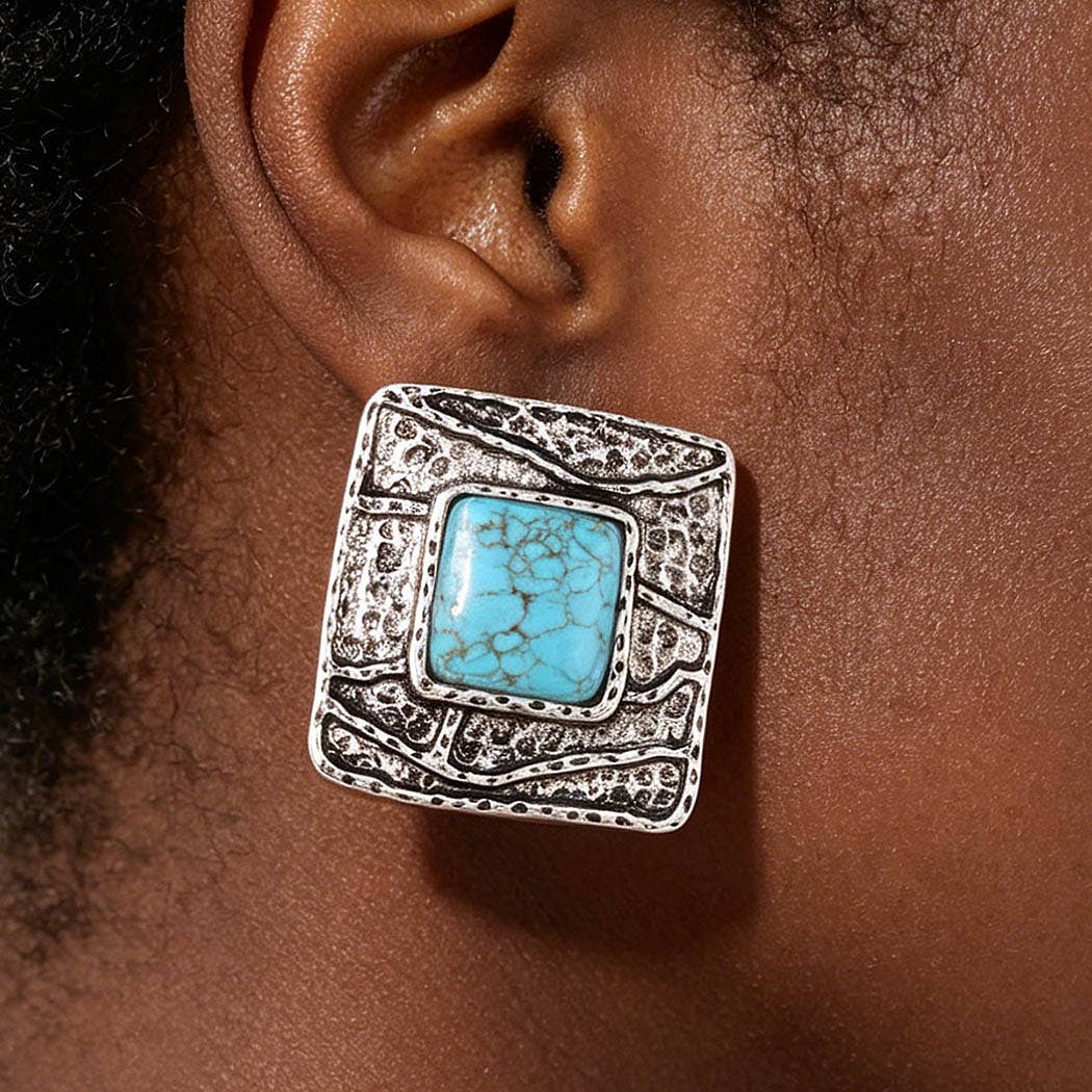 Antique Cubic Stone Earrings