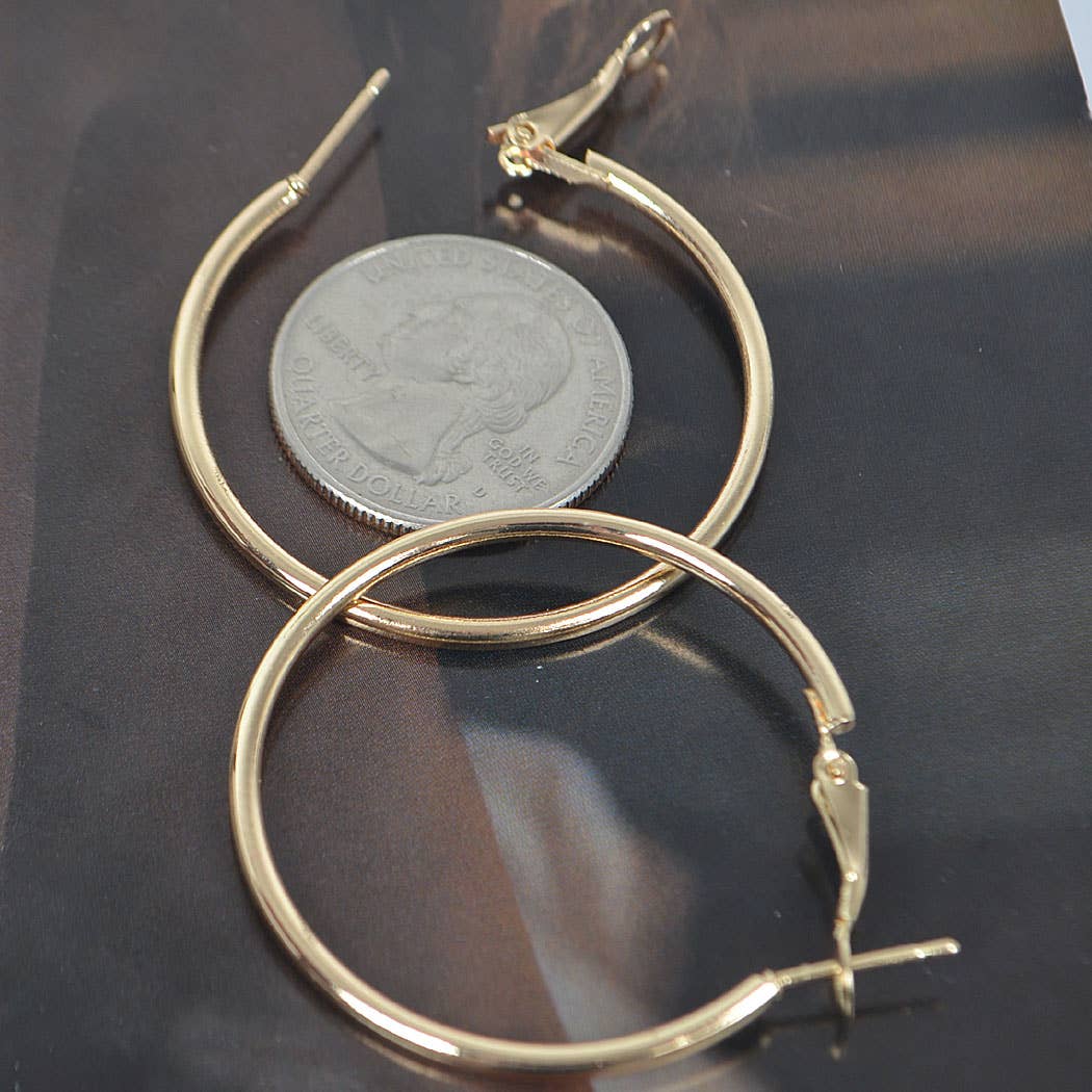 Metal 40mm Hoop Earring: Silver