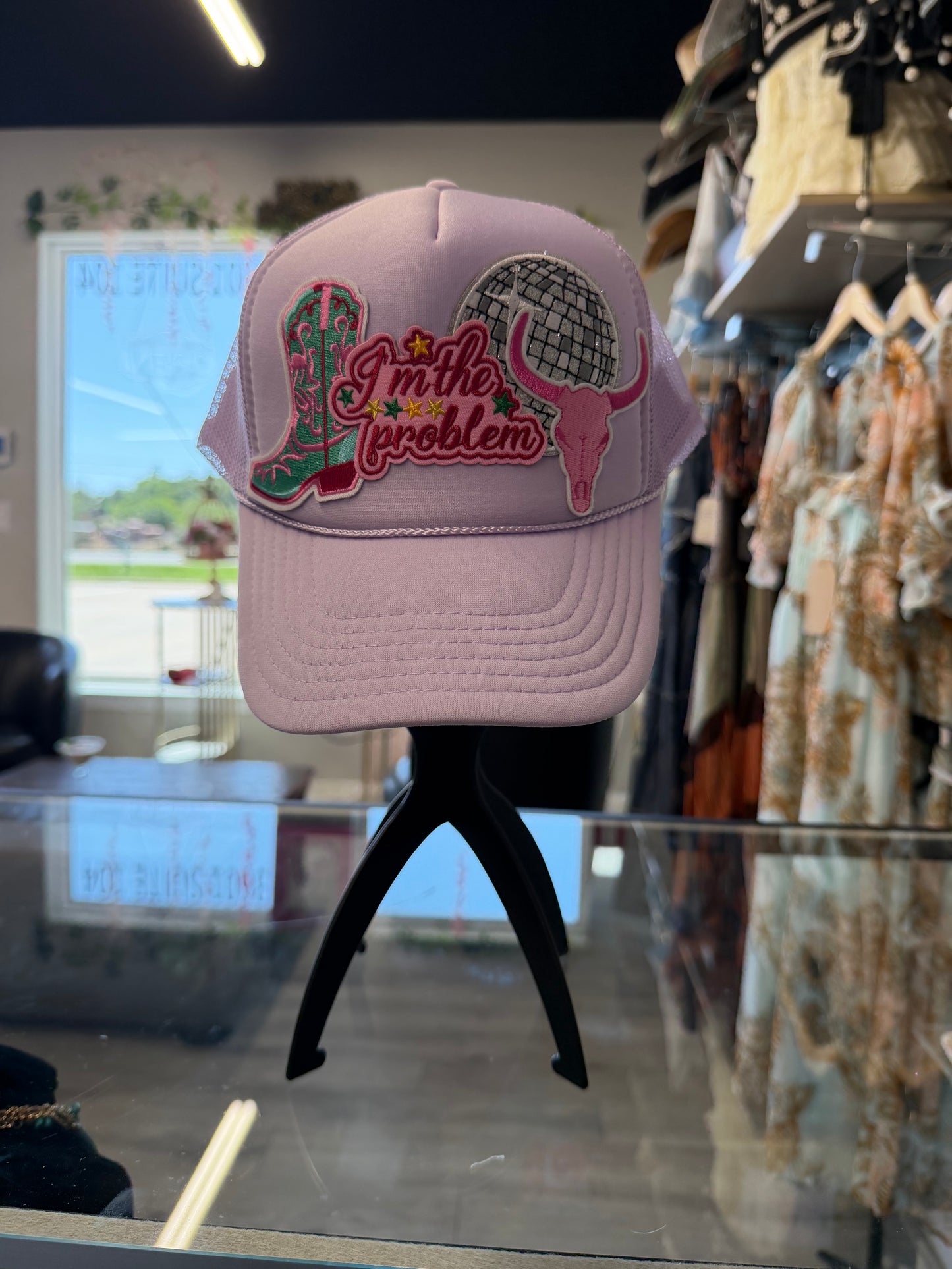 Lavender western custom cap
