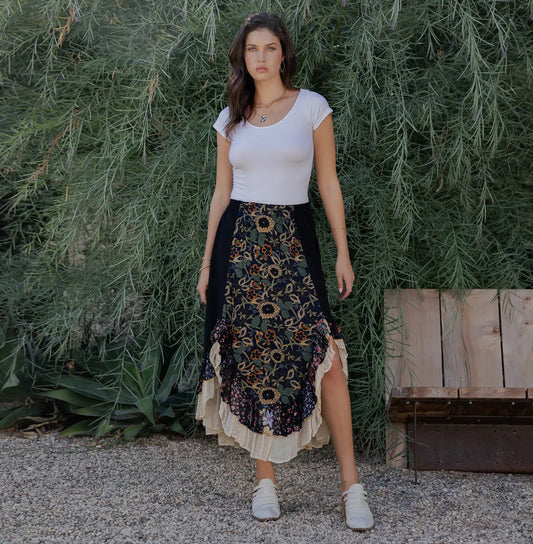 Bohoemia Mid-Length Skirt with Rayon
Print