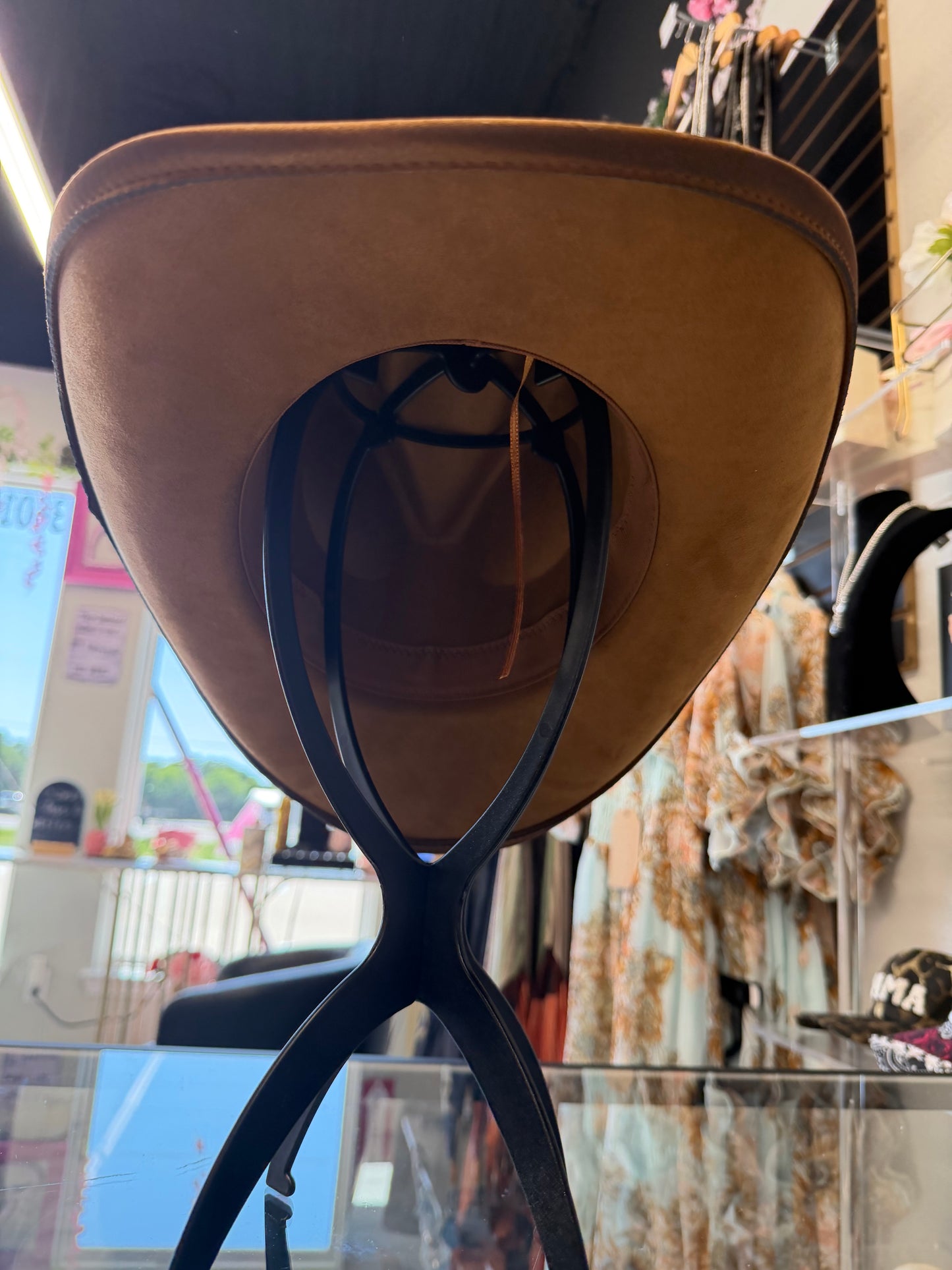 Brown custom western hat