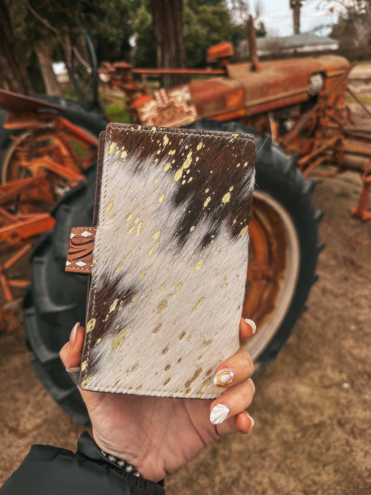 The Lancaster Wallet (Gold Splattered Cowhide) a Haute South