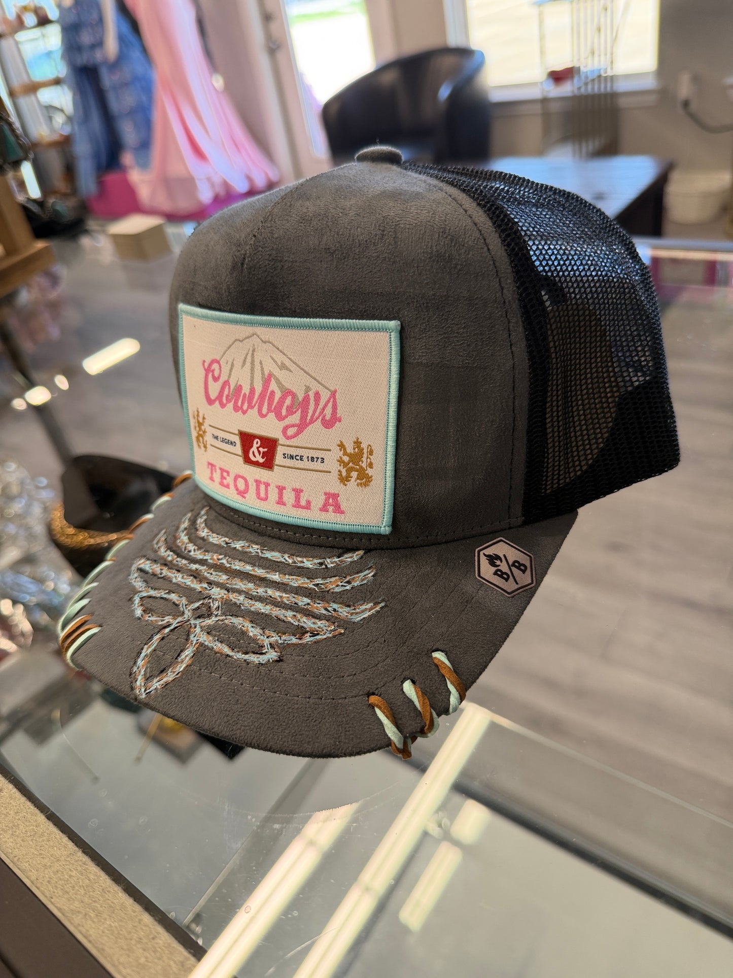 Grey tequila custom western cap