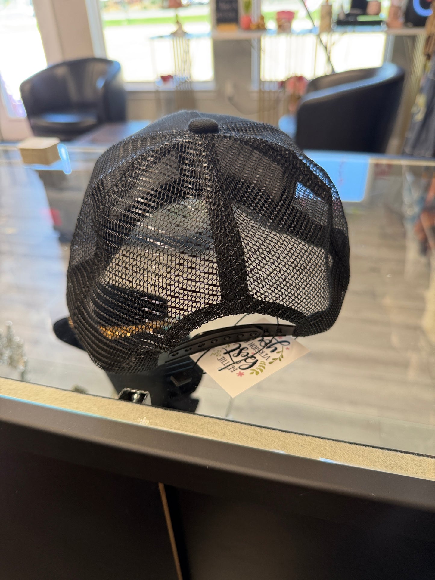 Black custom western cap