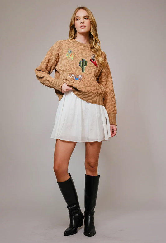Leopard Western Patch
Crewneck Sweater