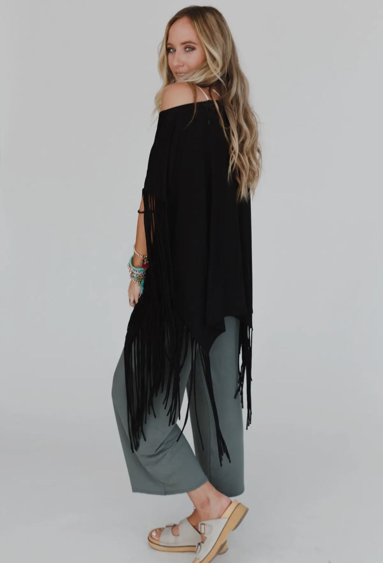 Showstopper Fringe Top - Black
