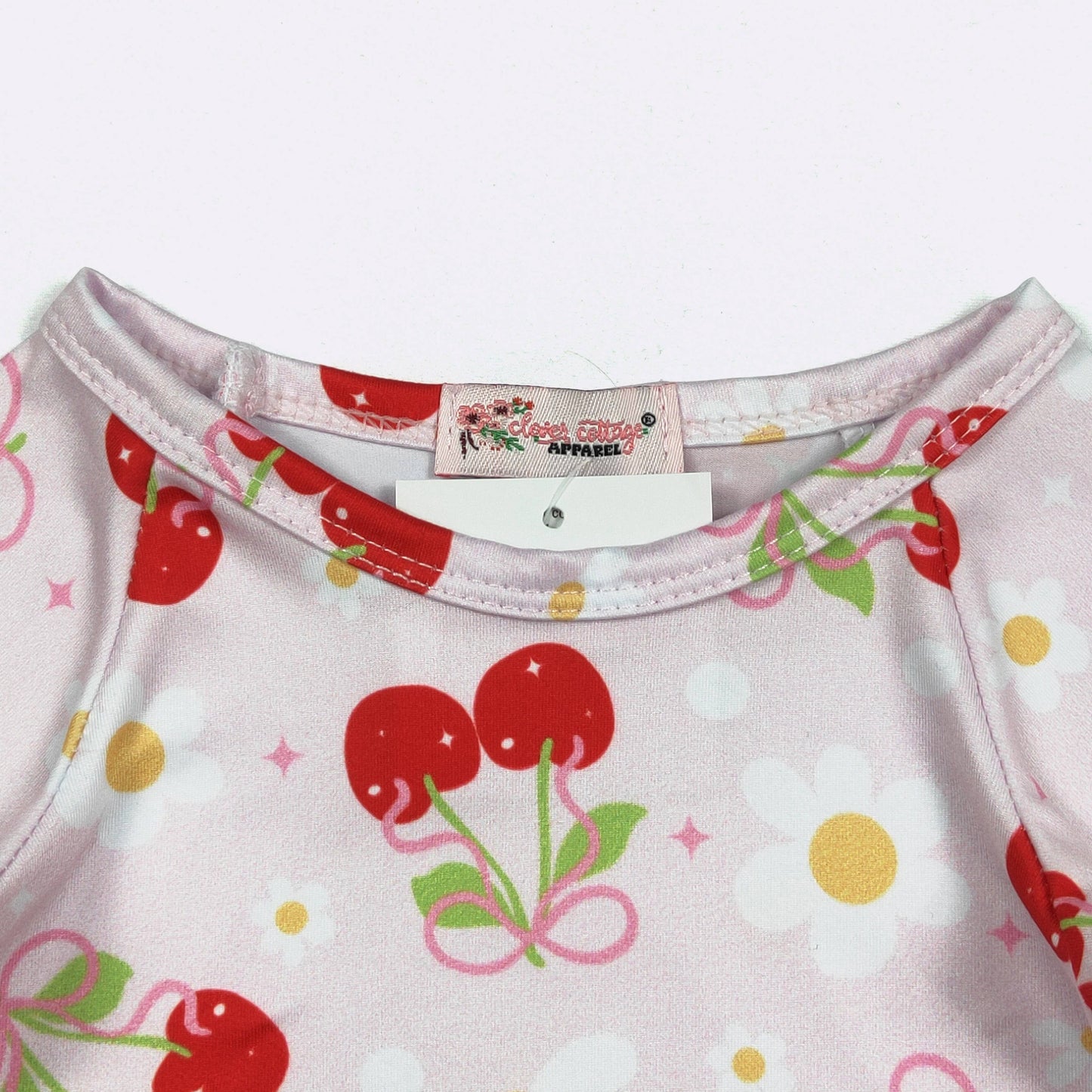 Cherry Daisy Baby Gown W/Headband