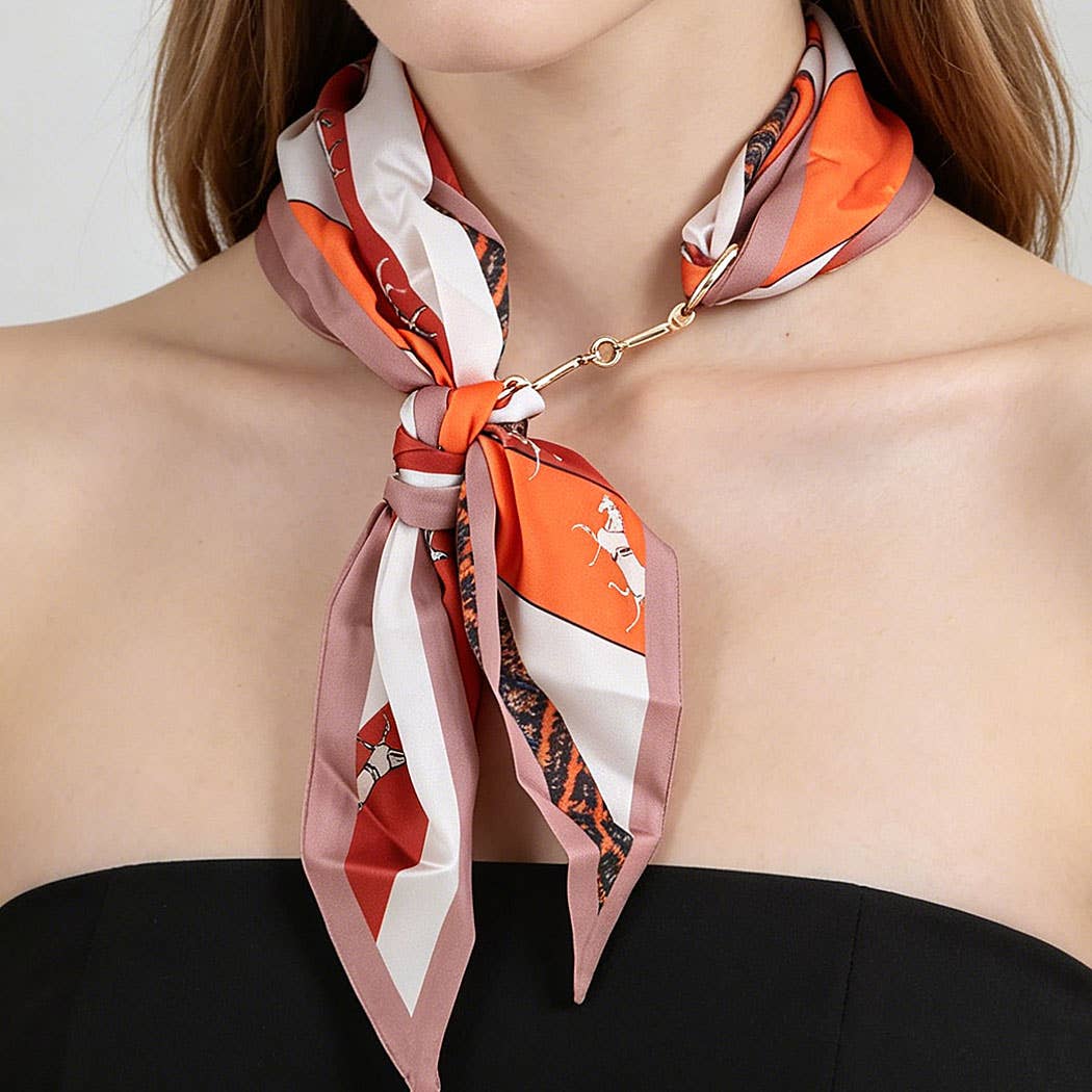 Equestrian Toggle Scarf Necklace: OR