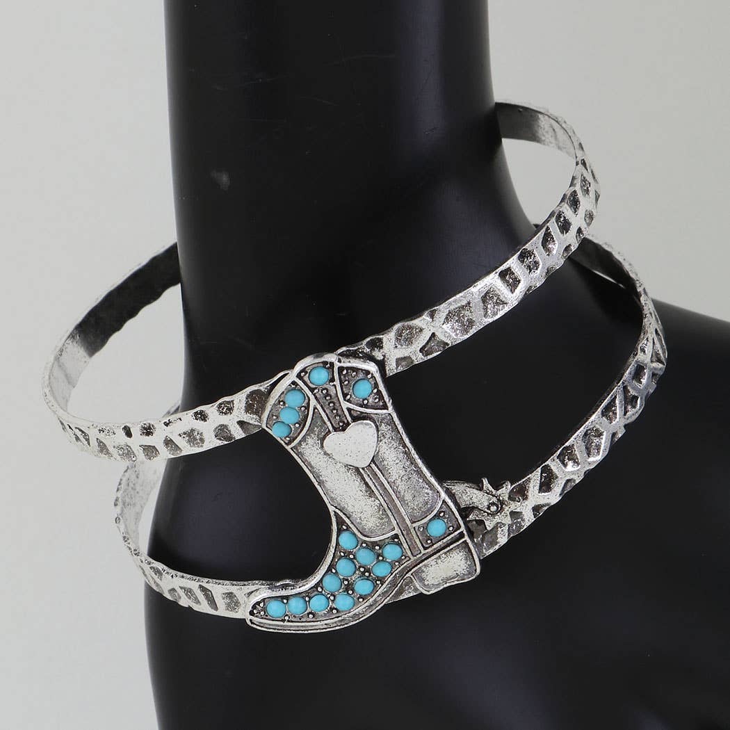 Cowgirl Boot Open Cuff Bracelet