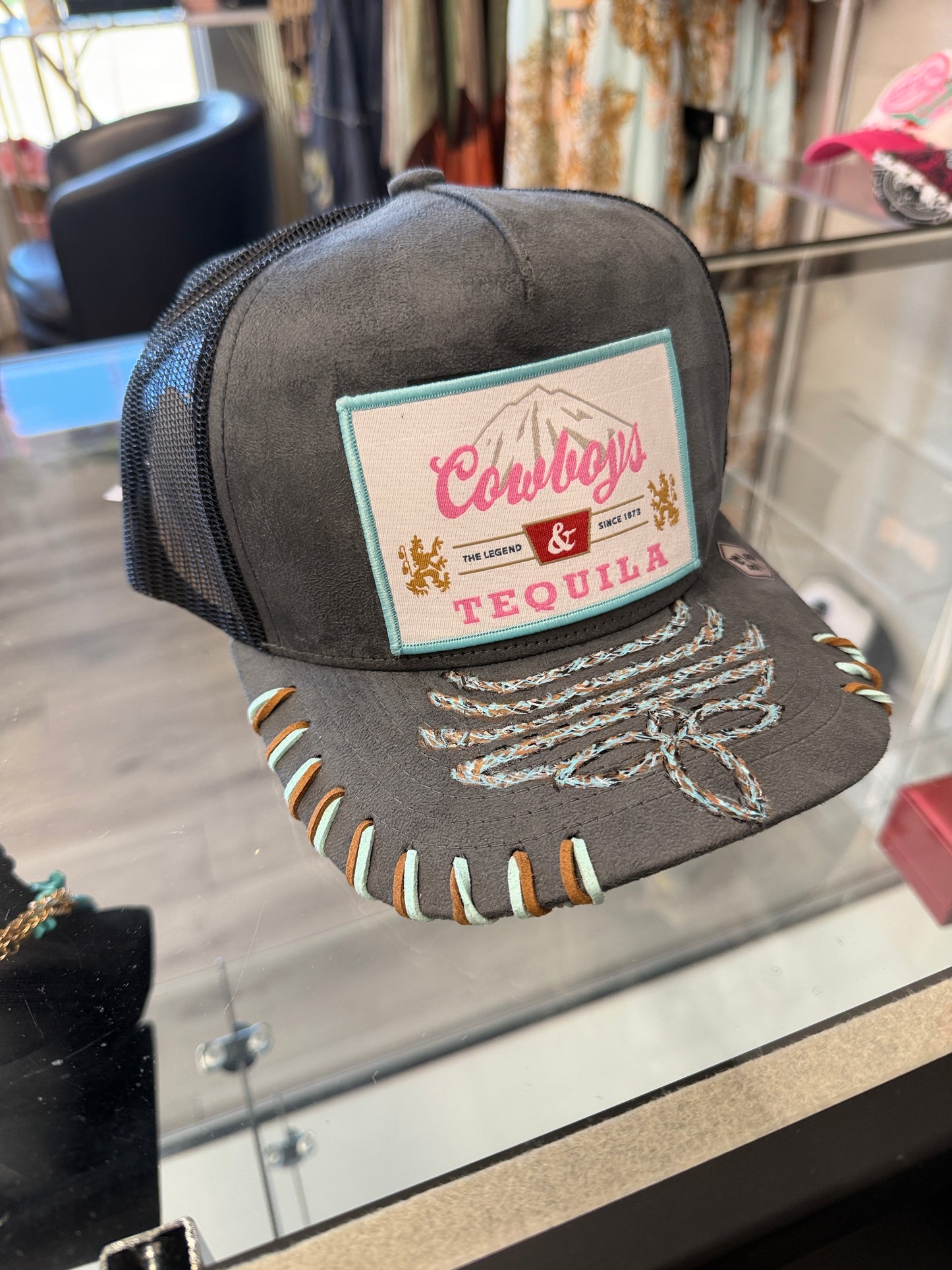 Grey tequila custom western cap