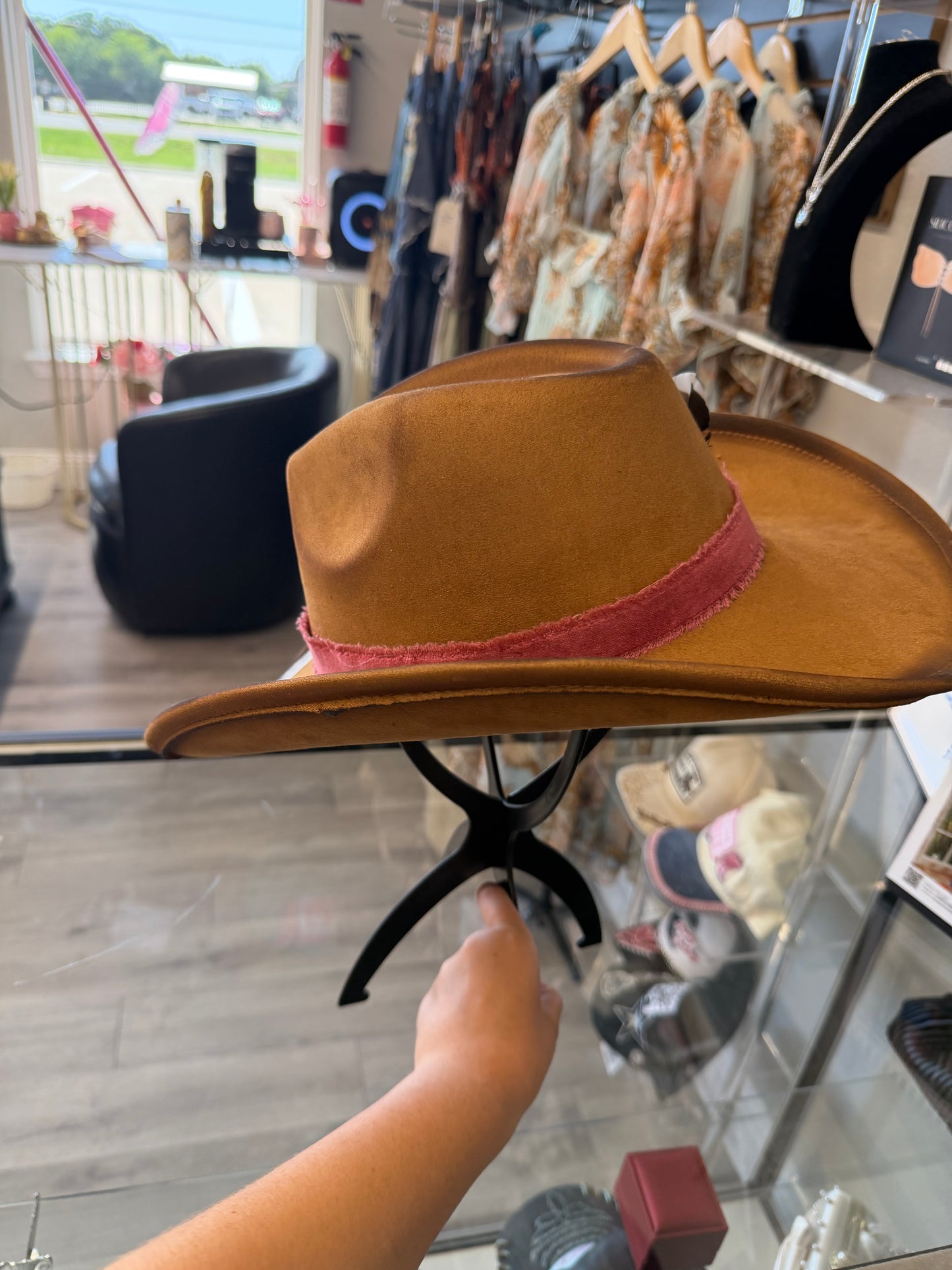 Brown custom western hat