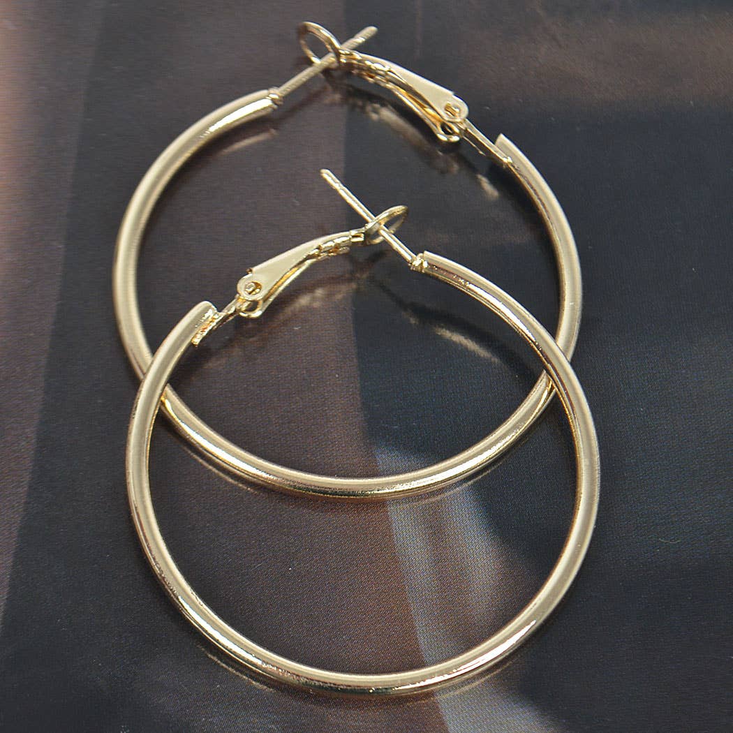Metal 40mm Hoop Earring: Gold