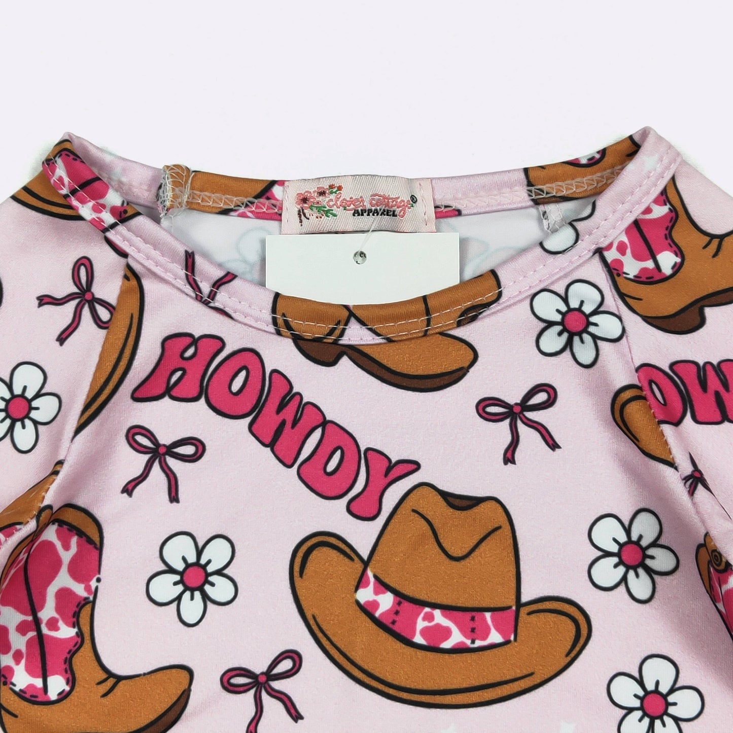 Pink Howdy Baby Gown W/ Headband