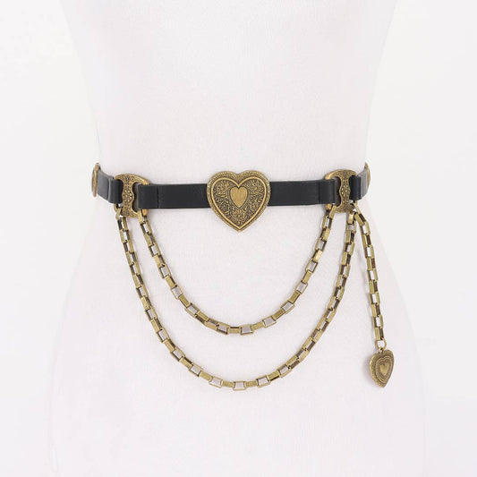 Faux Leather Multi Metal Belt
