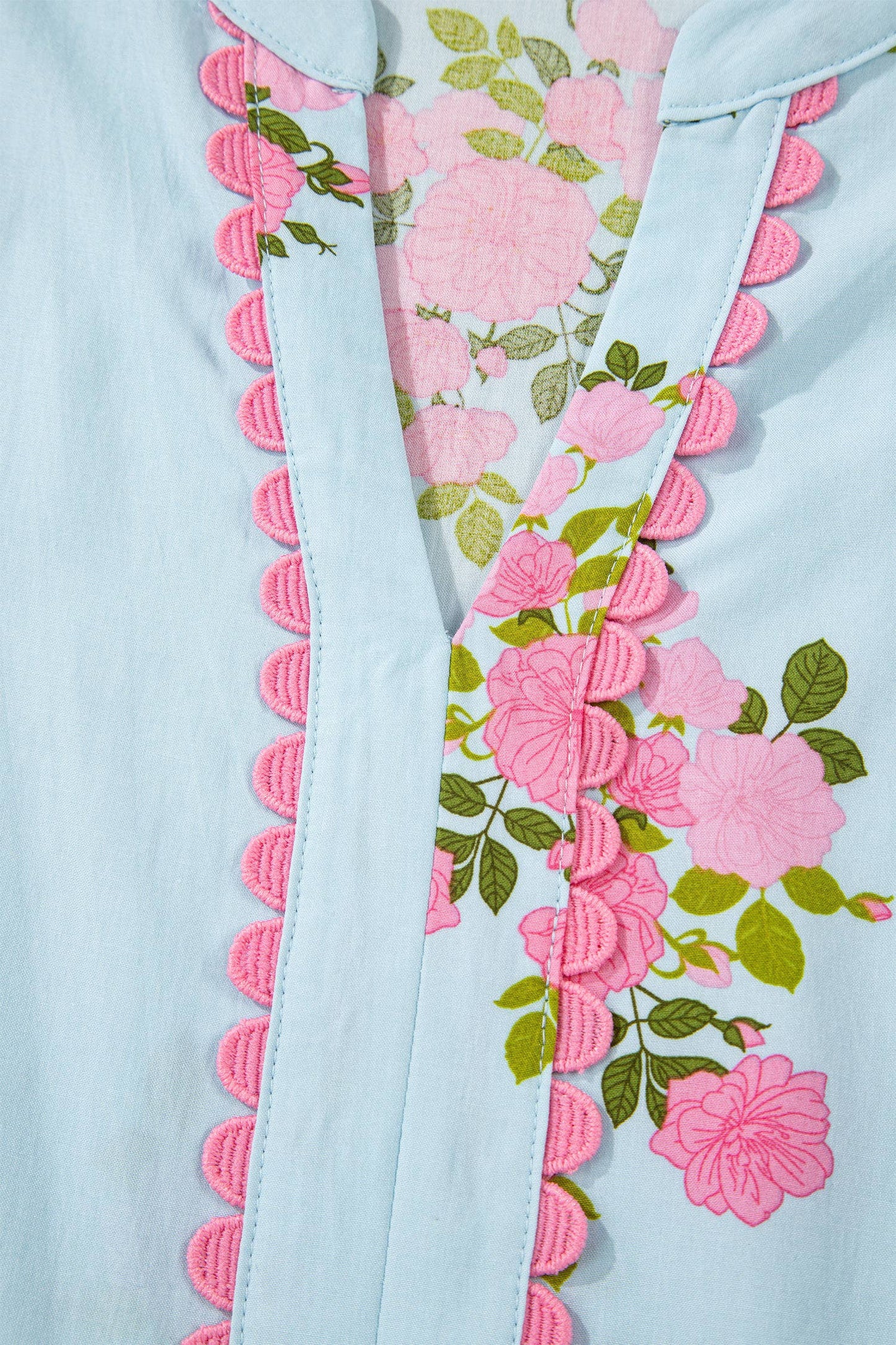 V Neck Flutter Short Sleeve Floral Maxi Dresses Sky Blue