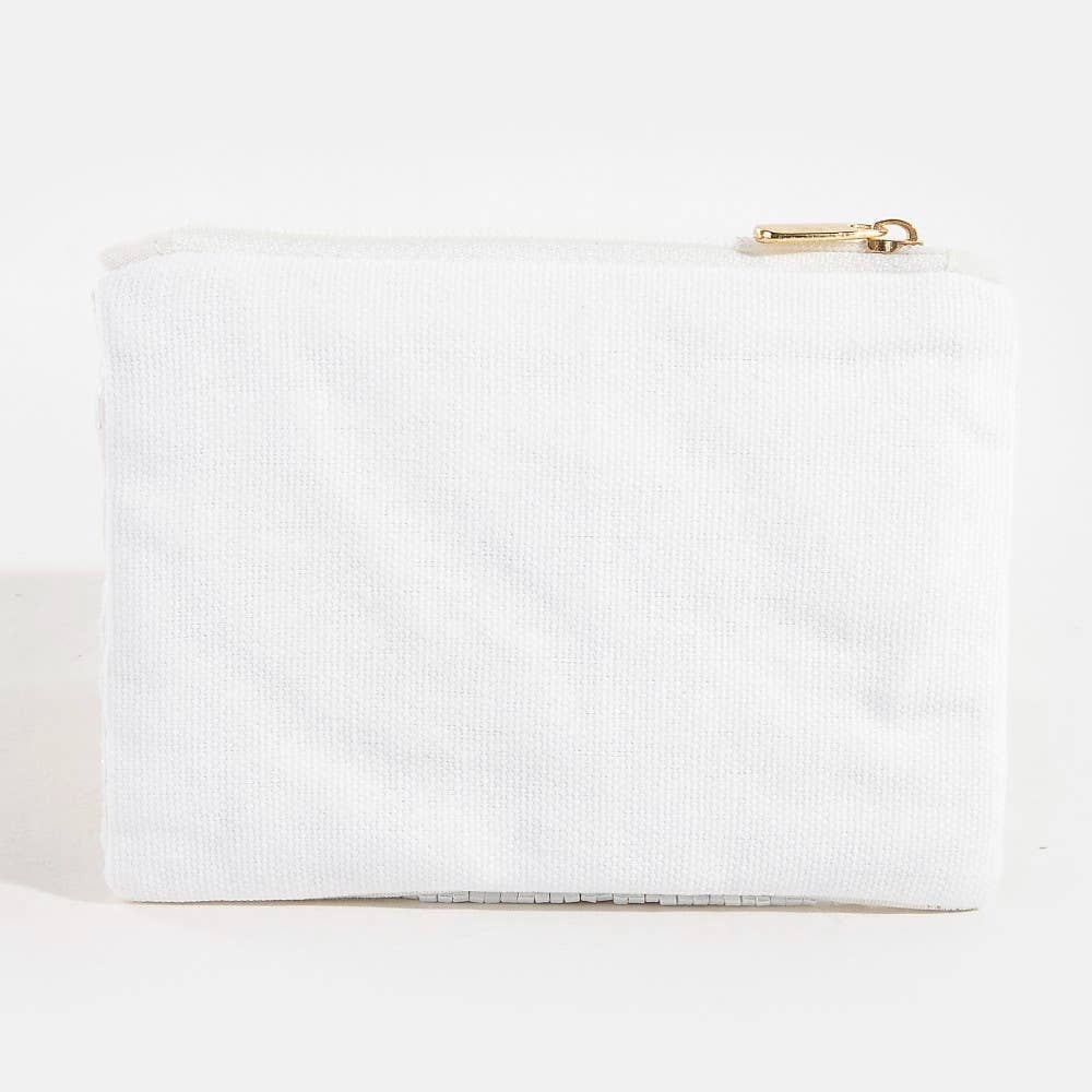 Seed Beaded I Love Soccer Coin Purse