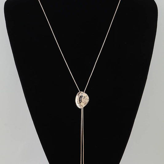 Hammered Jewel Teardrop Necklace