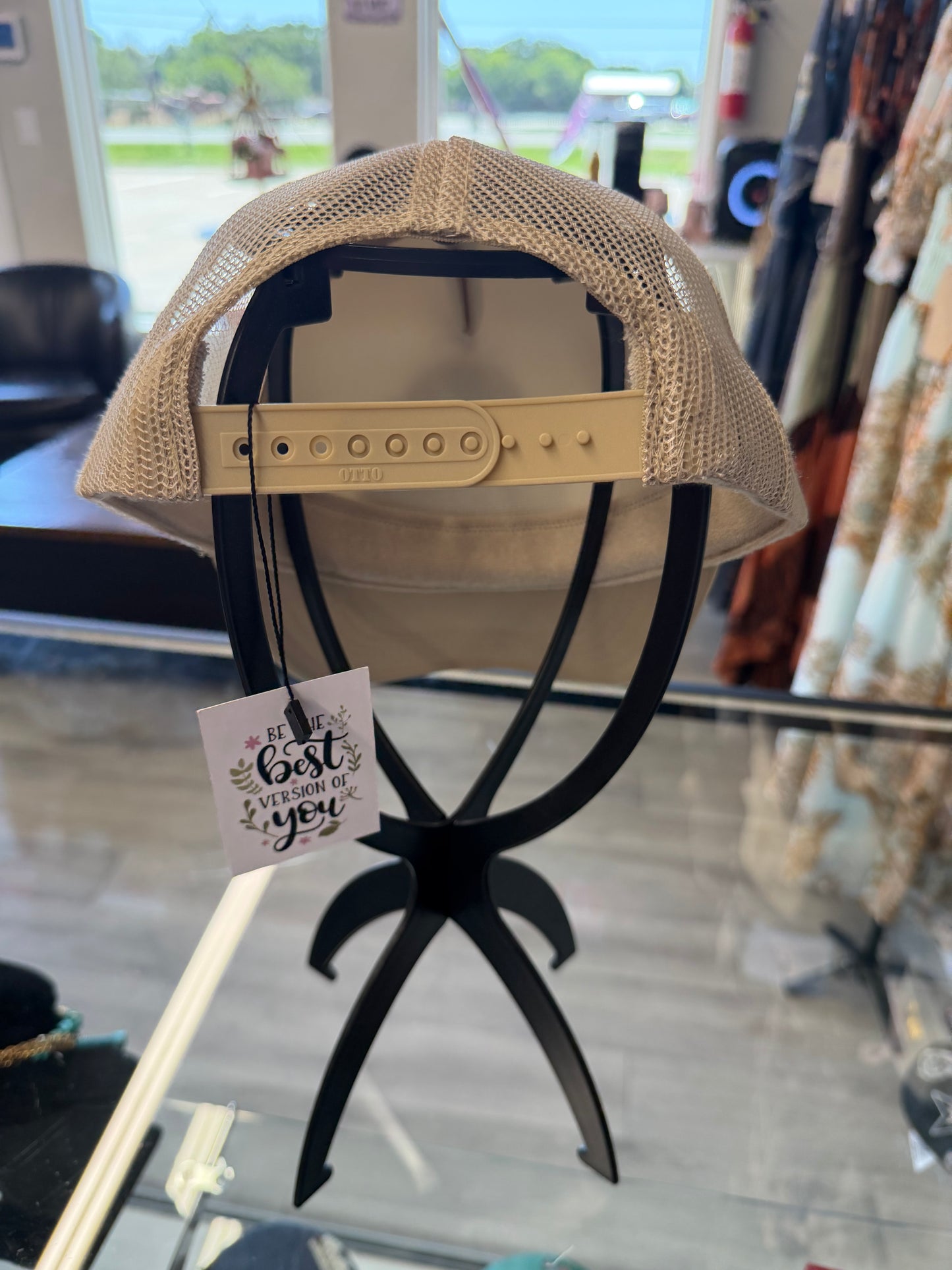 Beige custom mama cap