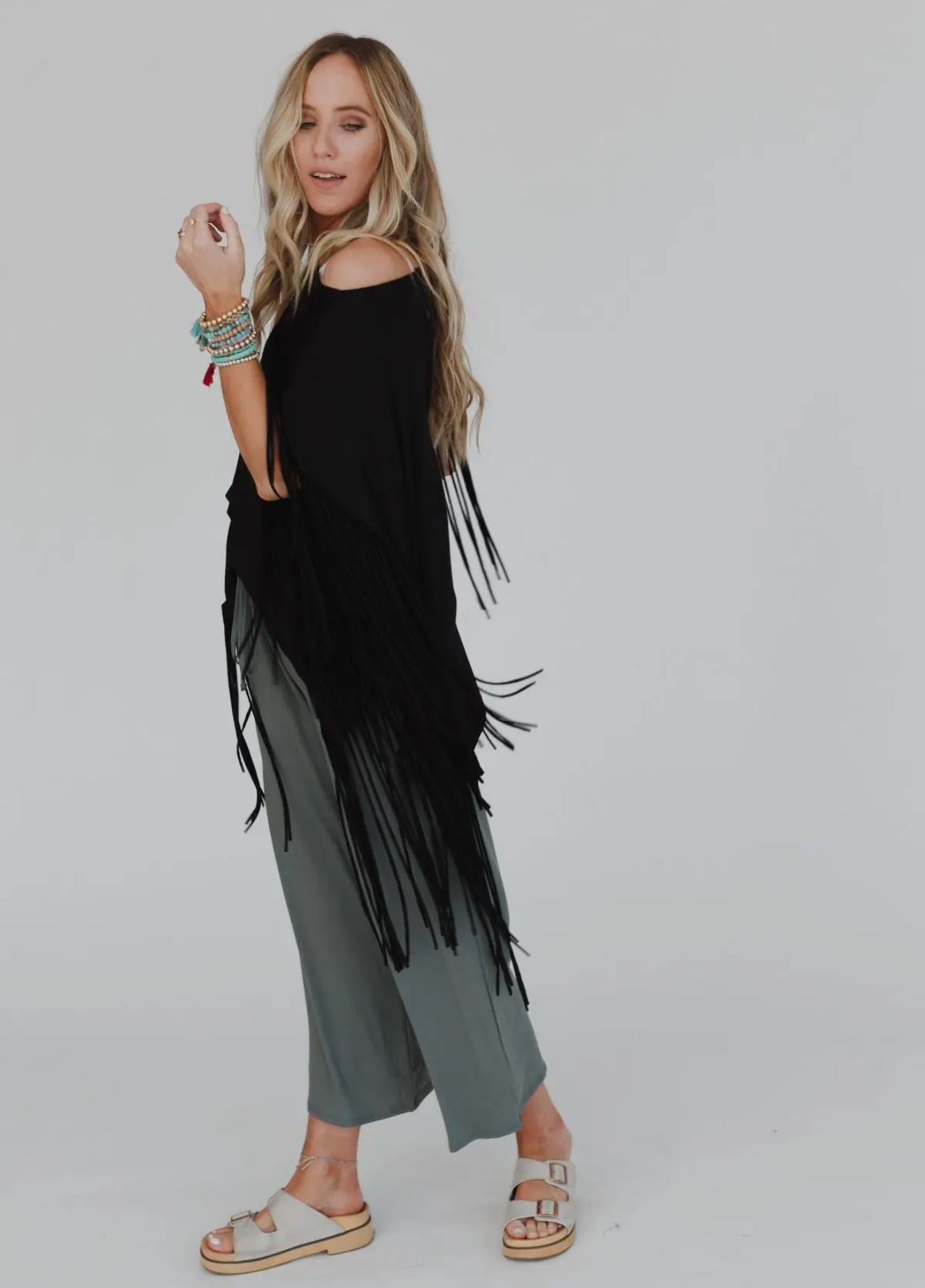 Showstopper Fringe Top - Black