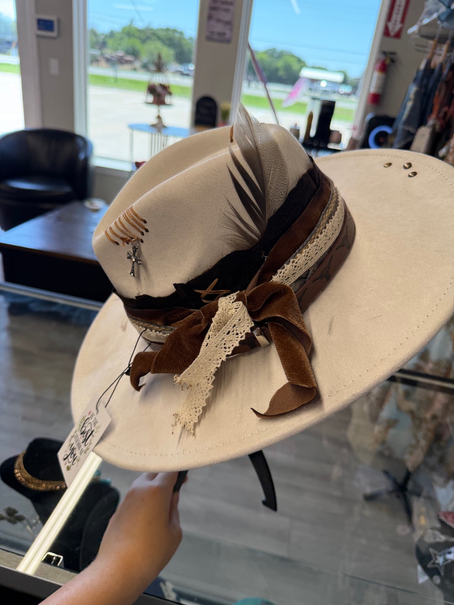 White custom western hat