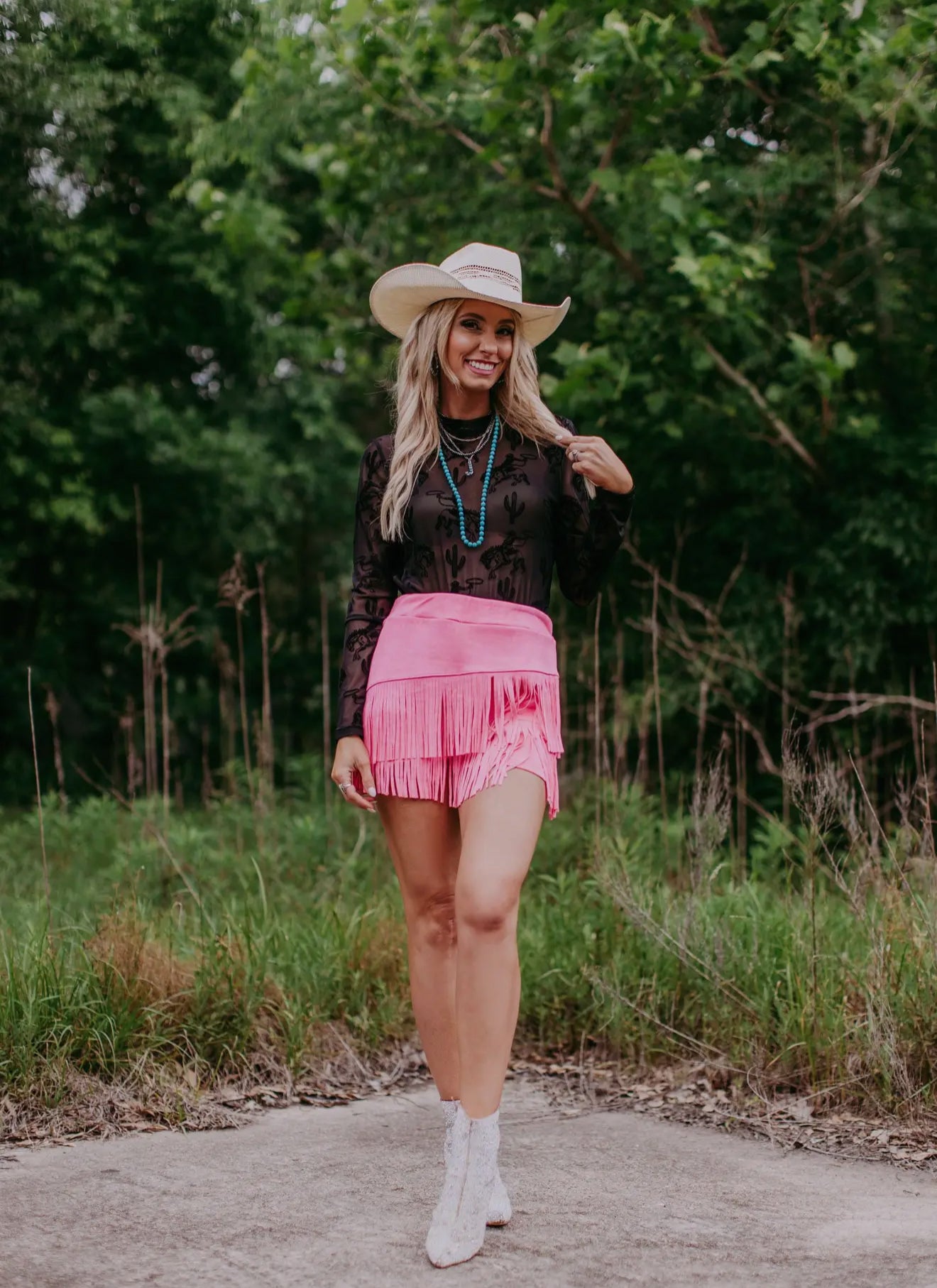 Velvet Mesh Top Black