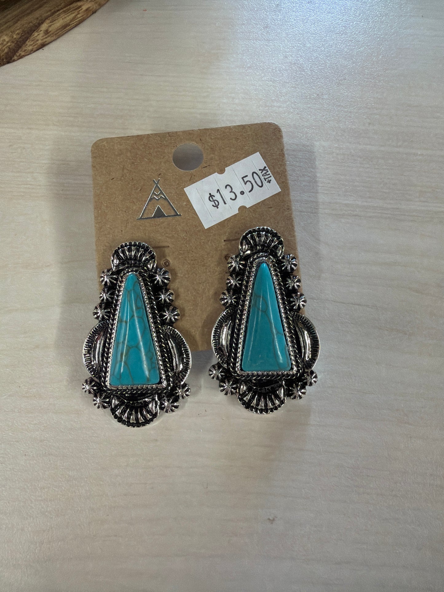 Western Turquoise Stone Post Earring